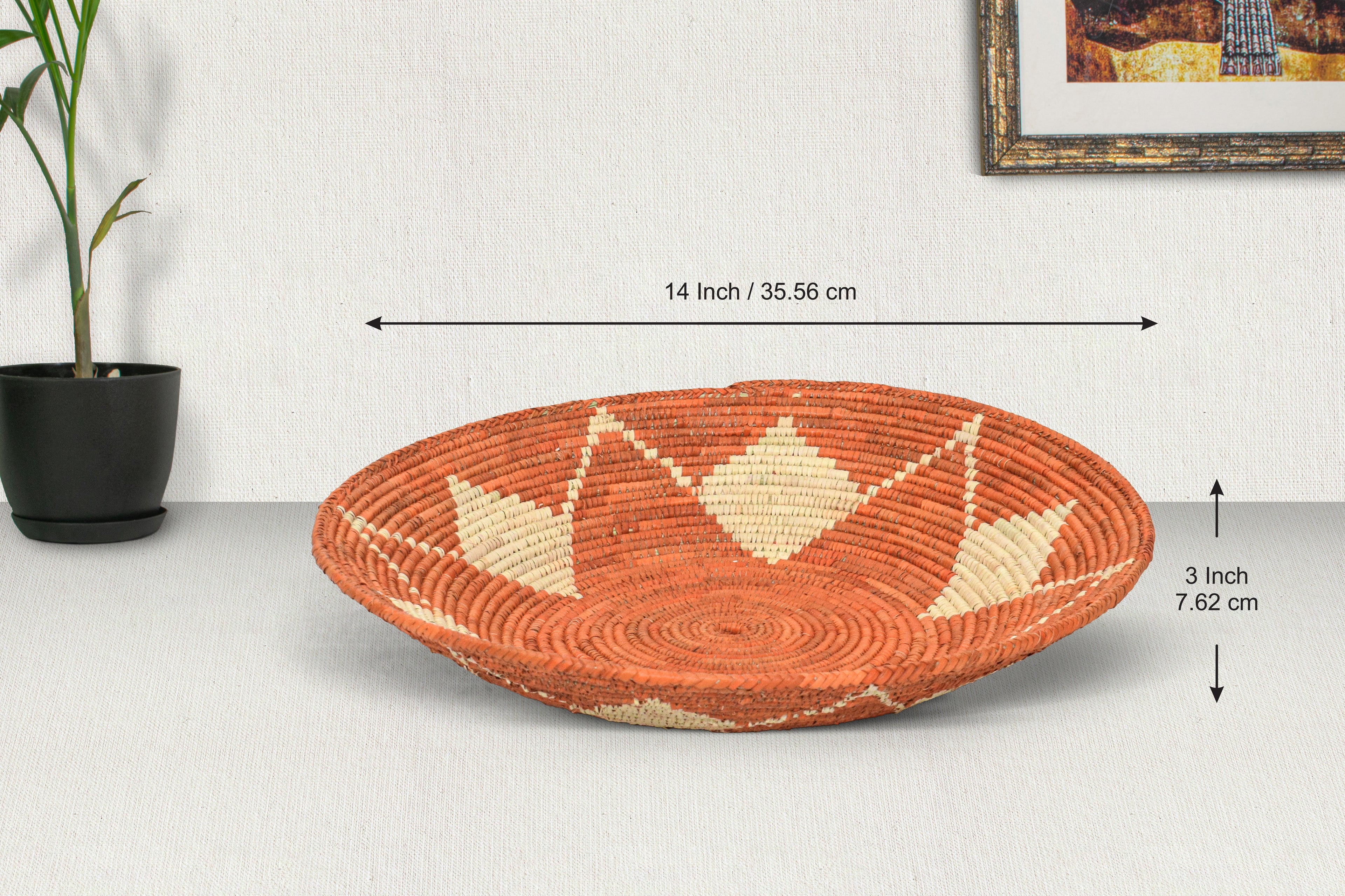 Orange Lotus Bowl Basket 14-inch BSK-3018-15