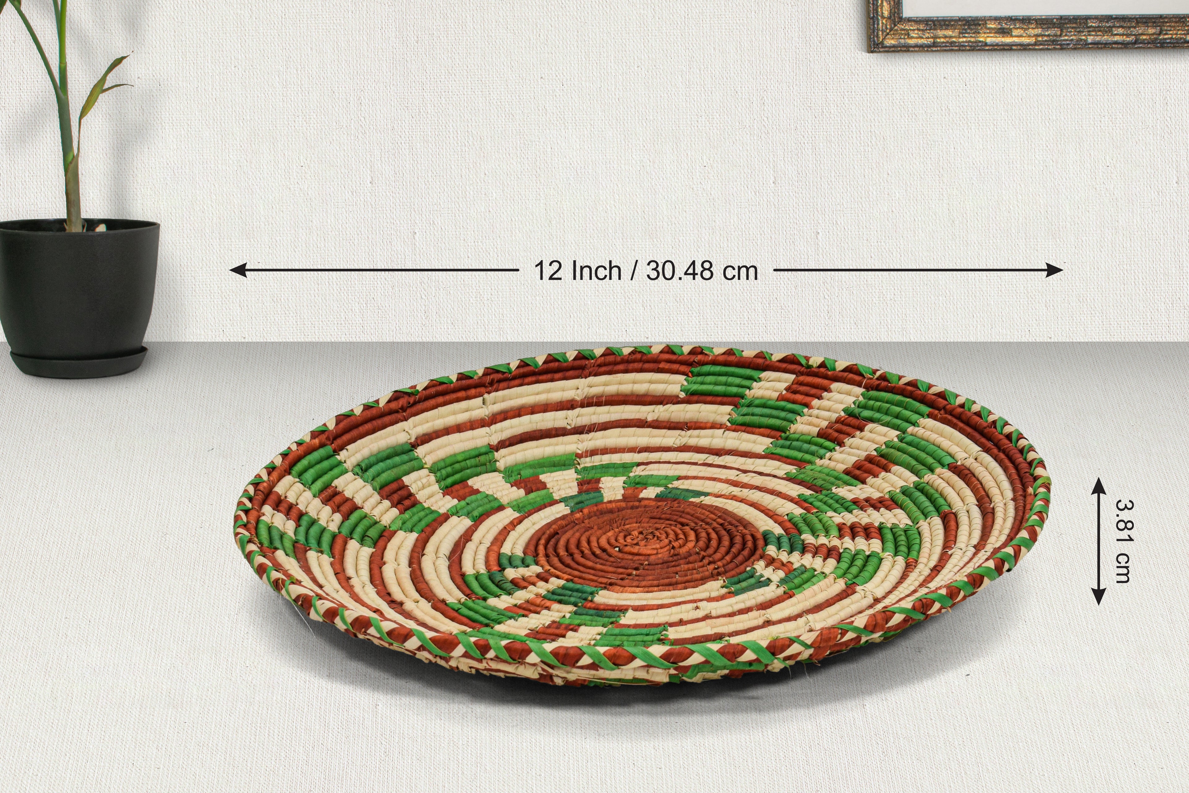 Green Fan Flat Basket 12-inch