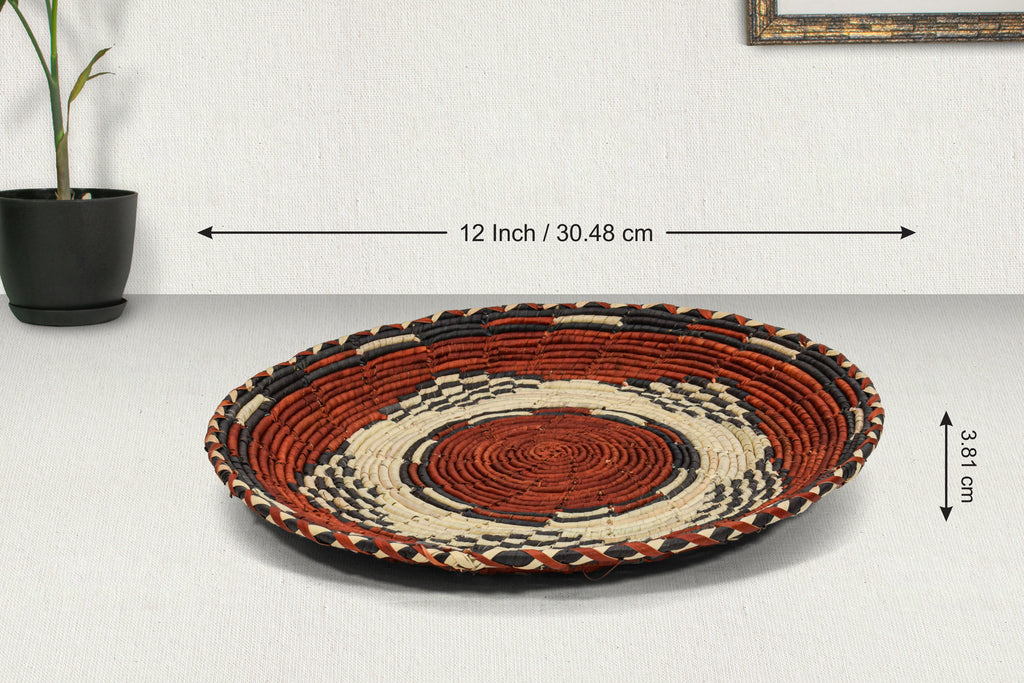 Complex Mandala Flat Basket 12-inch