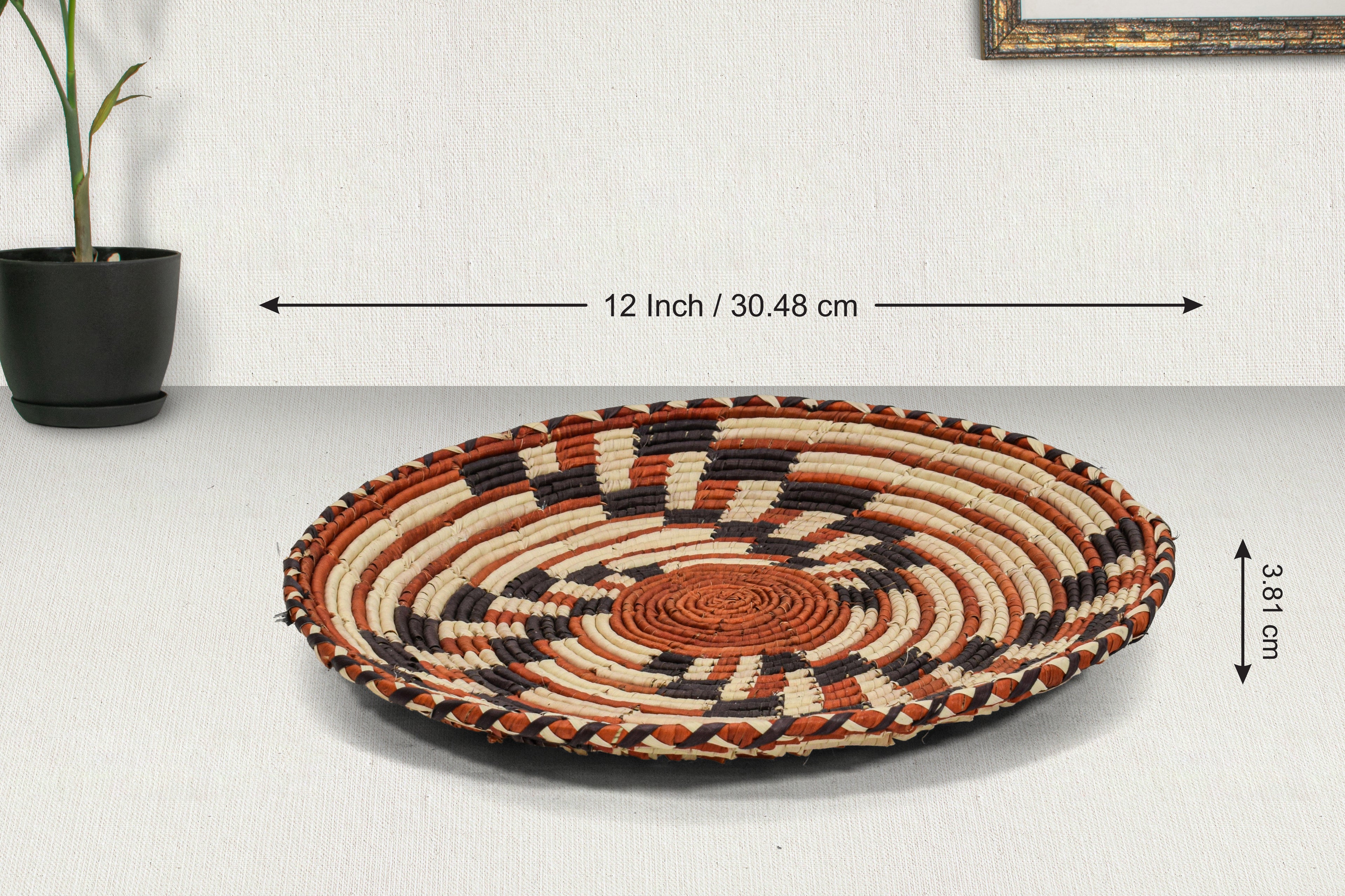 Rust Fan Flat Basket 12-inch