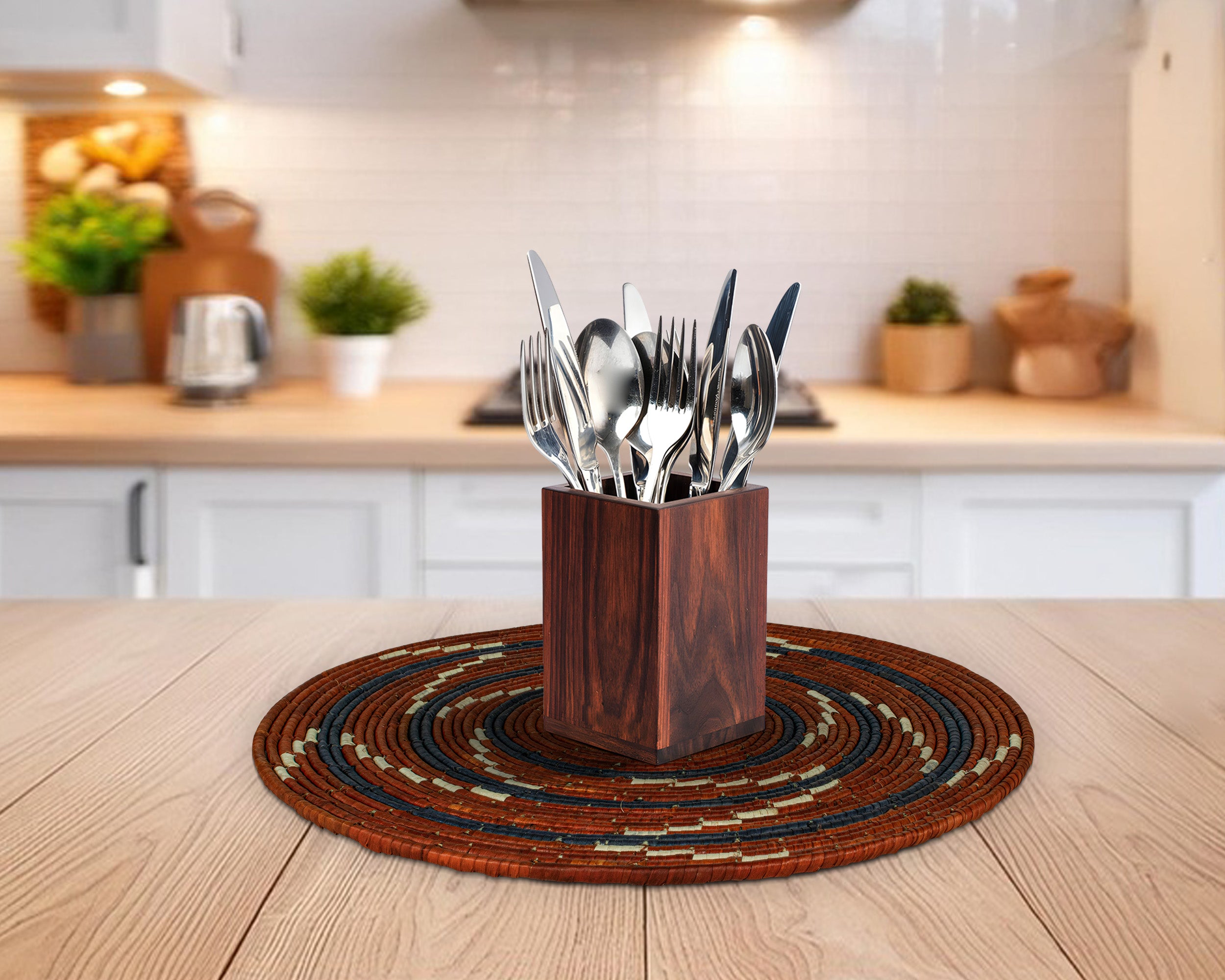 Red Waves Mat Wall Basket 14-inch MT-216-15