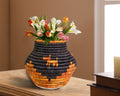 Orange & Black Dogs Potter Vase