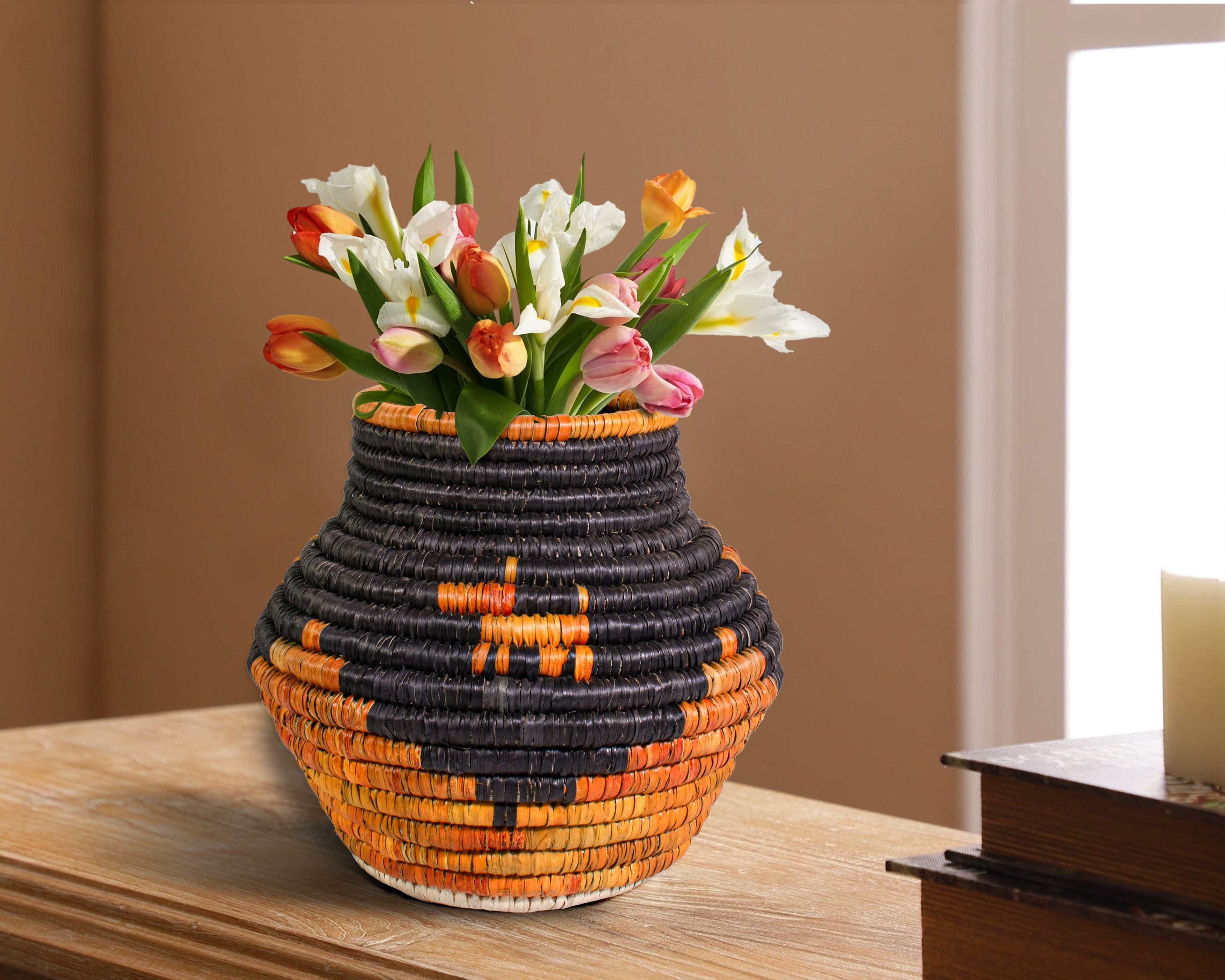 Orange & Black Dogs Potter Basket - PP-1116-8