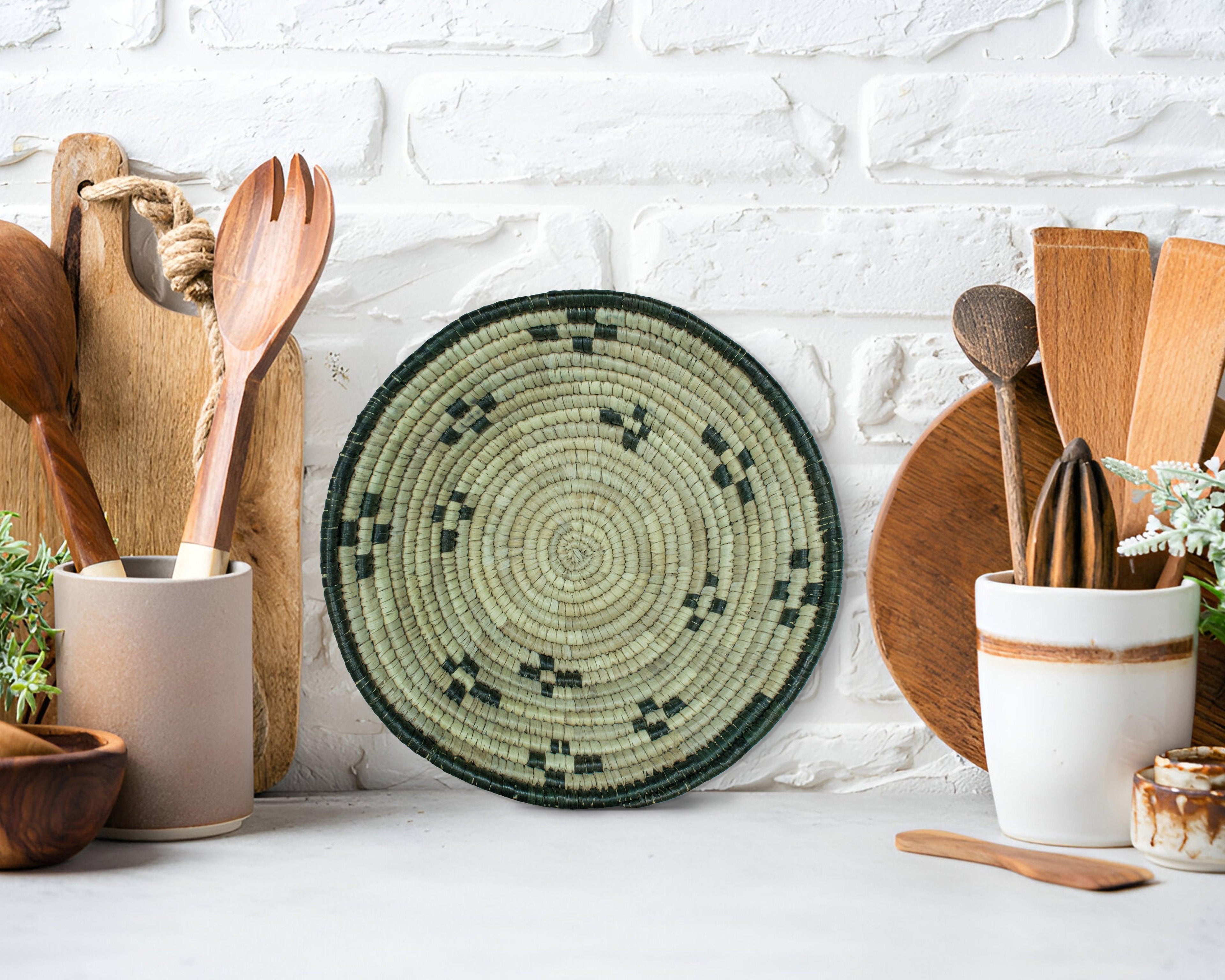 Punctate Round White Bowl Basket 8-inch LBW-451-7