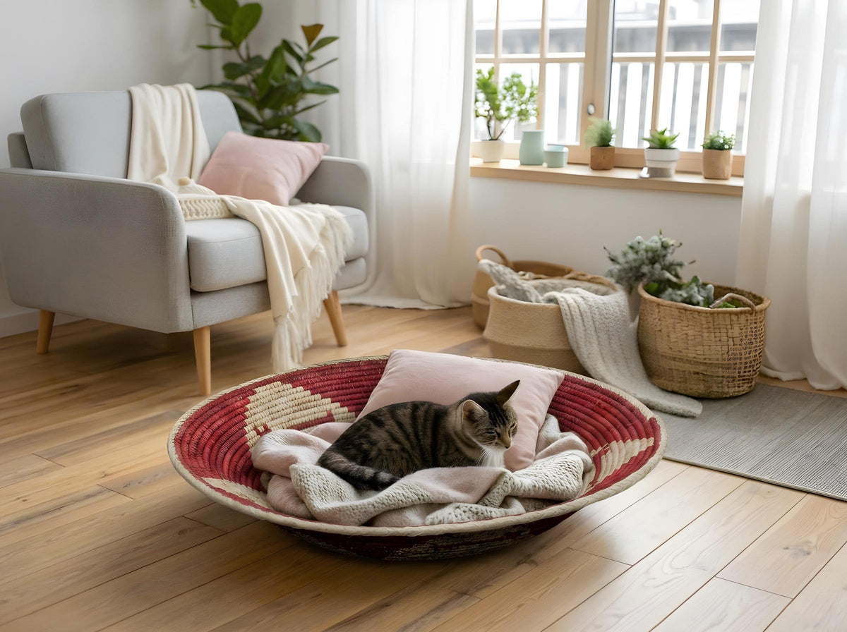 28" Dia Crimson Dogs Statement Wall Basket