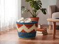 Blue Rim Planter Basket