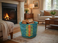 Teal Stairs Planter Basket