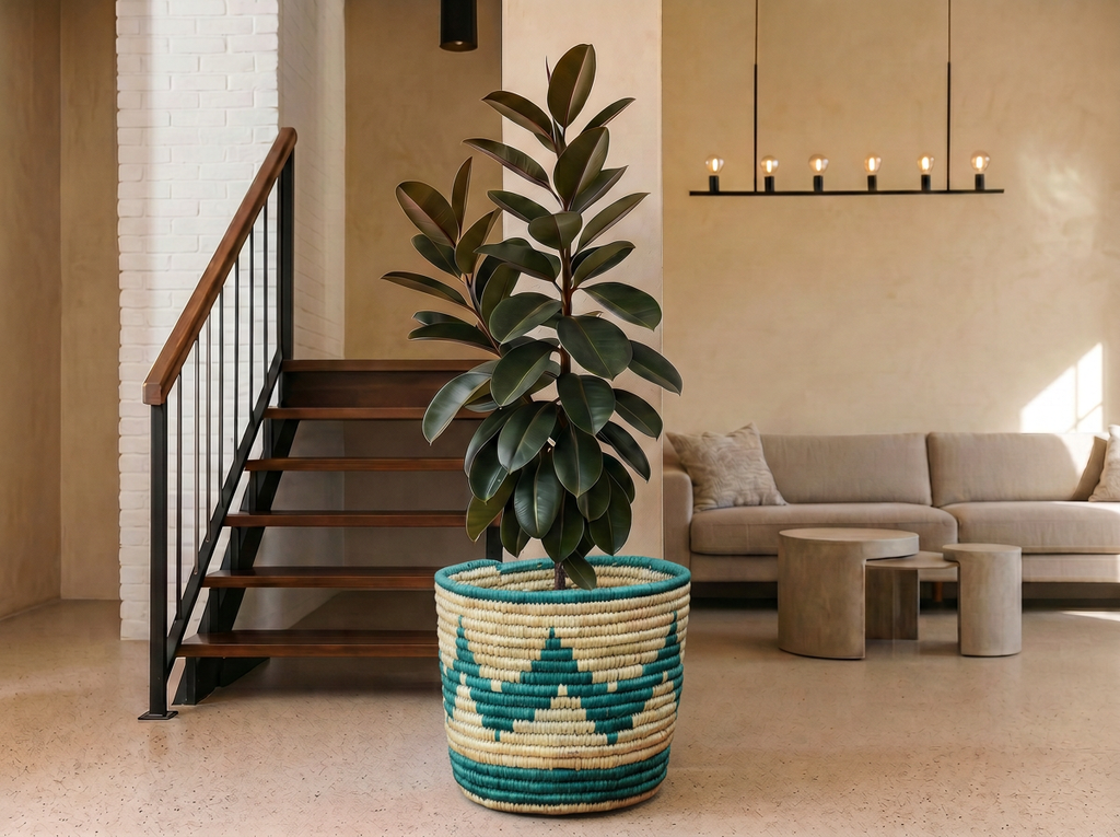 Turqouise Diamond Planter Basket