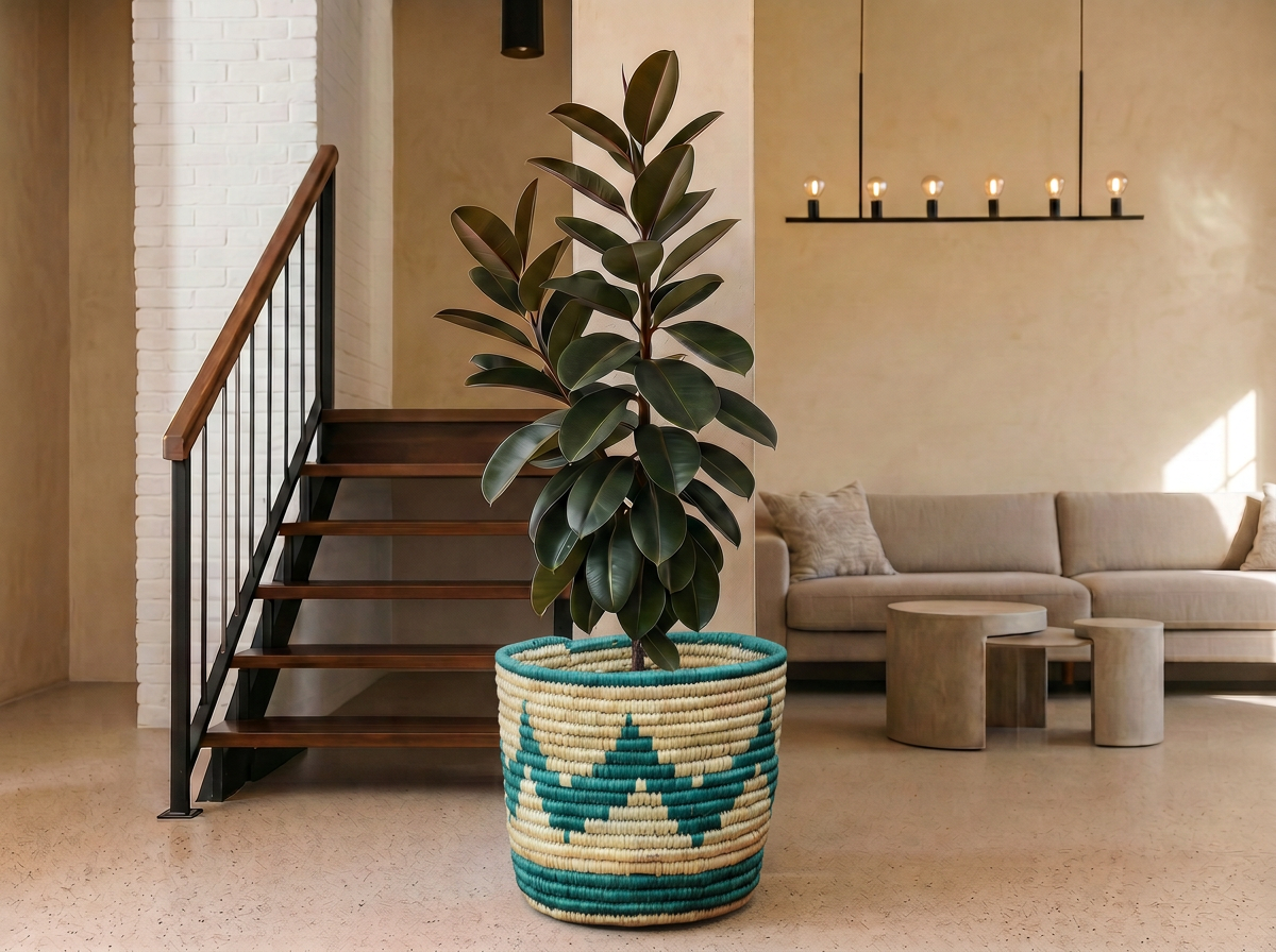 Turqouise Diamond Planter Basket