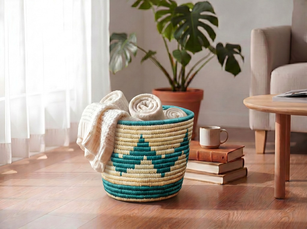 Turqouise Diamond Planter Basket