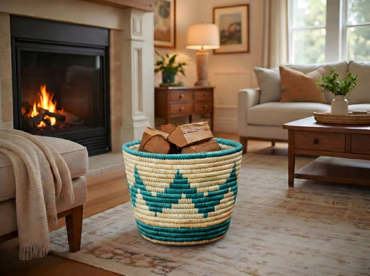 Turqouise Diamond Planter Basket