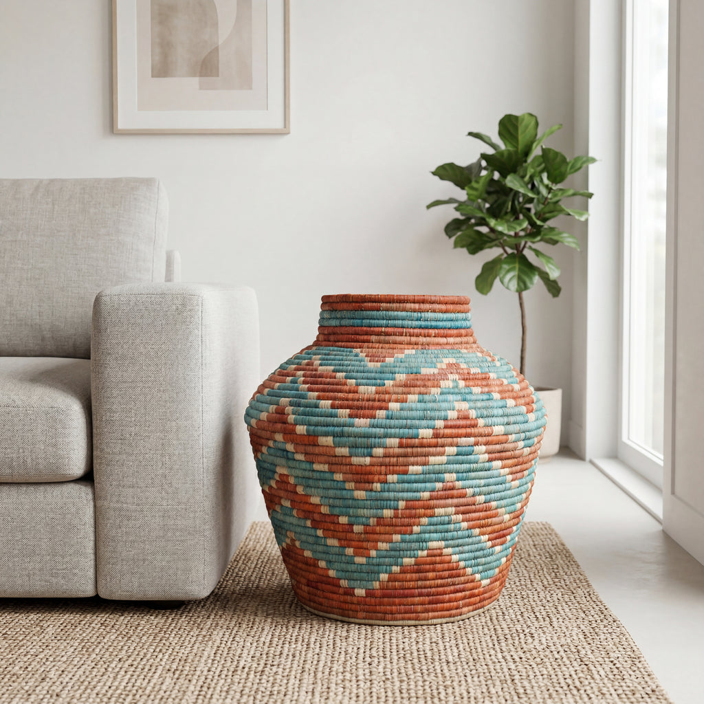 Turquoise Terracotta Potter Vase
