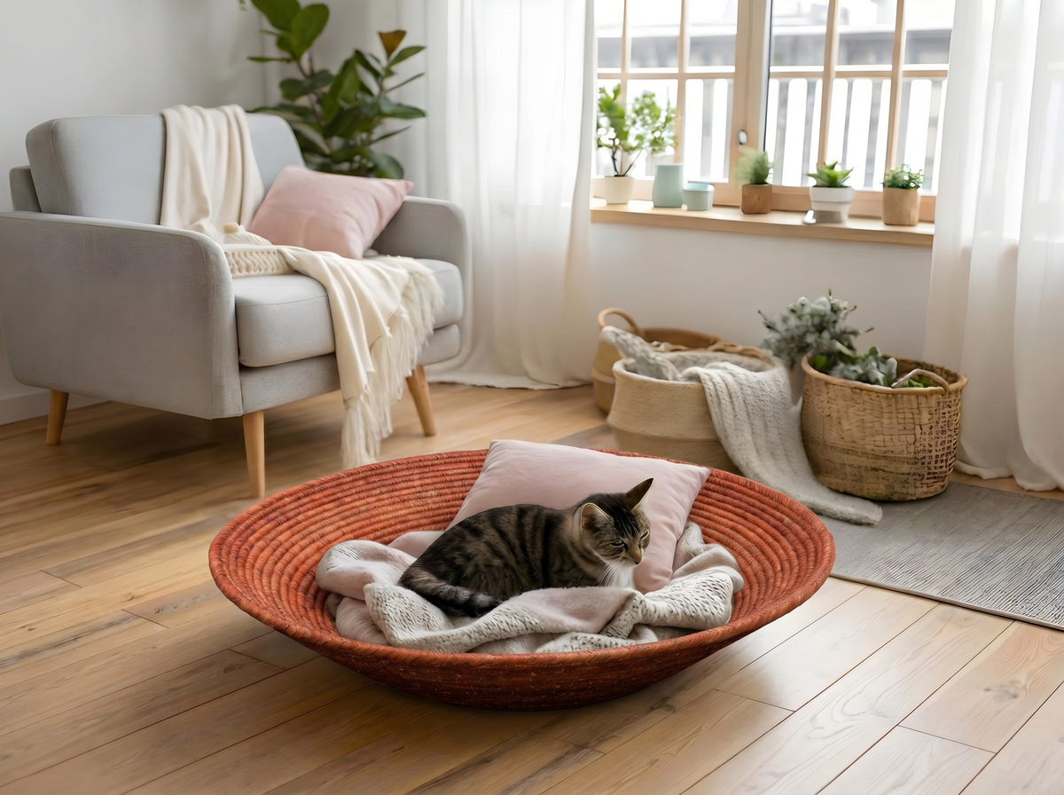 28" Dia Amber Plain Statement Wall Basket