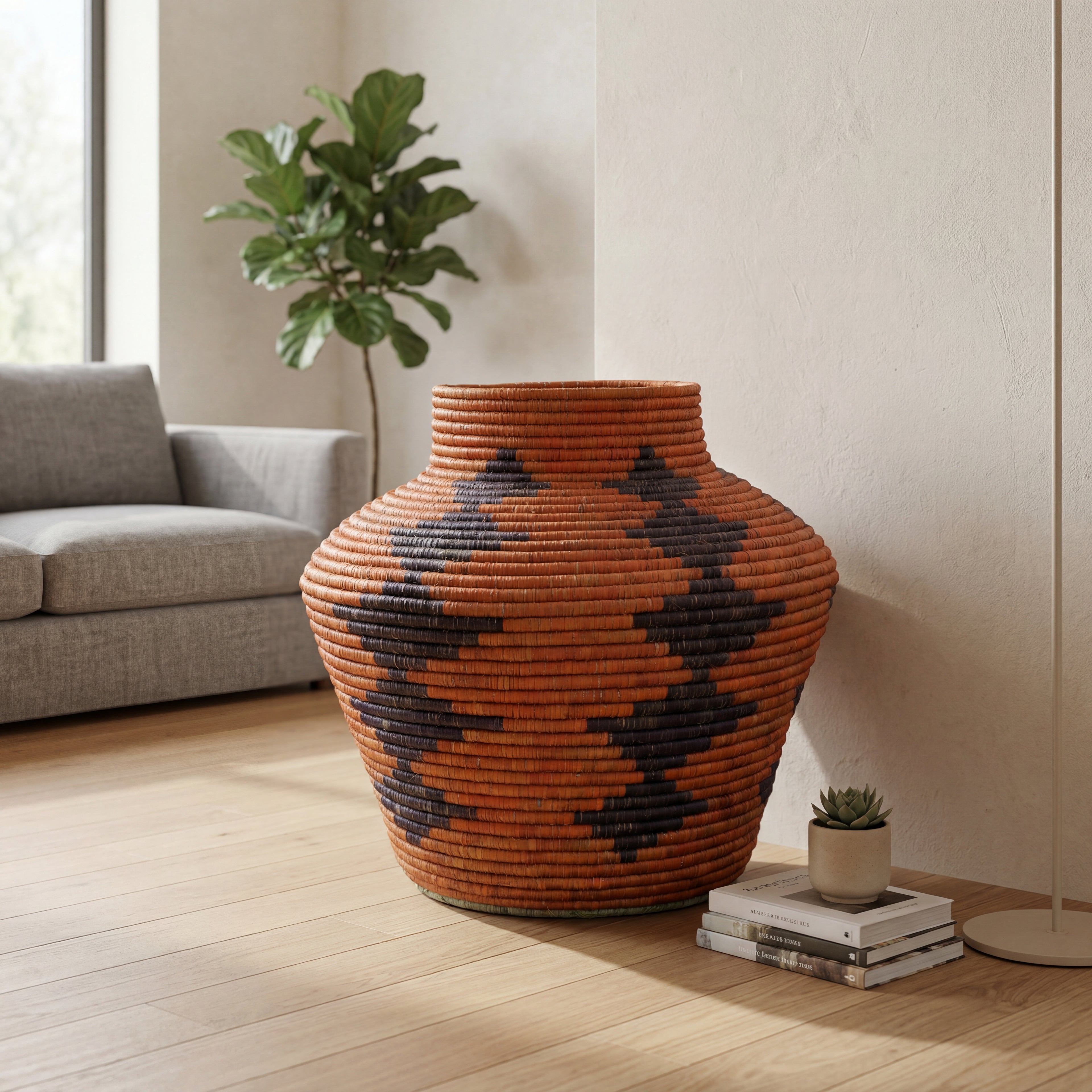 Diamonds Charcoal Potter Basket