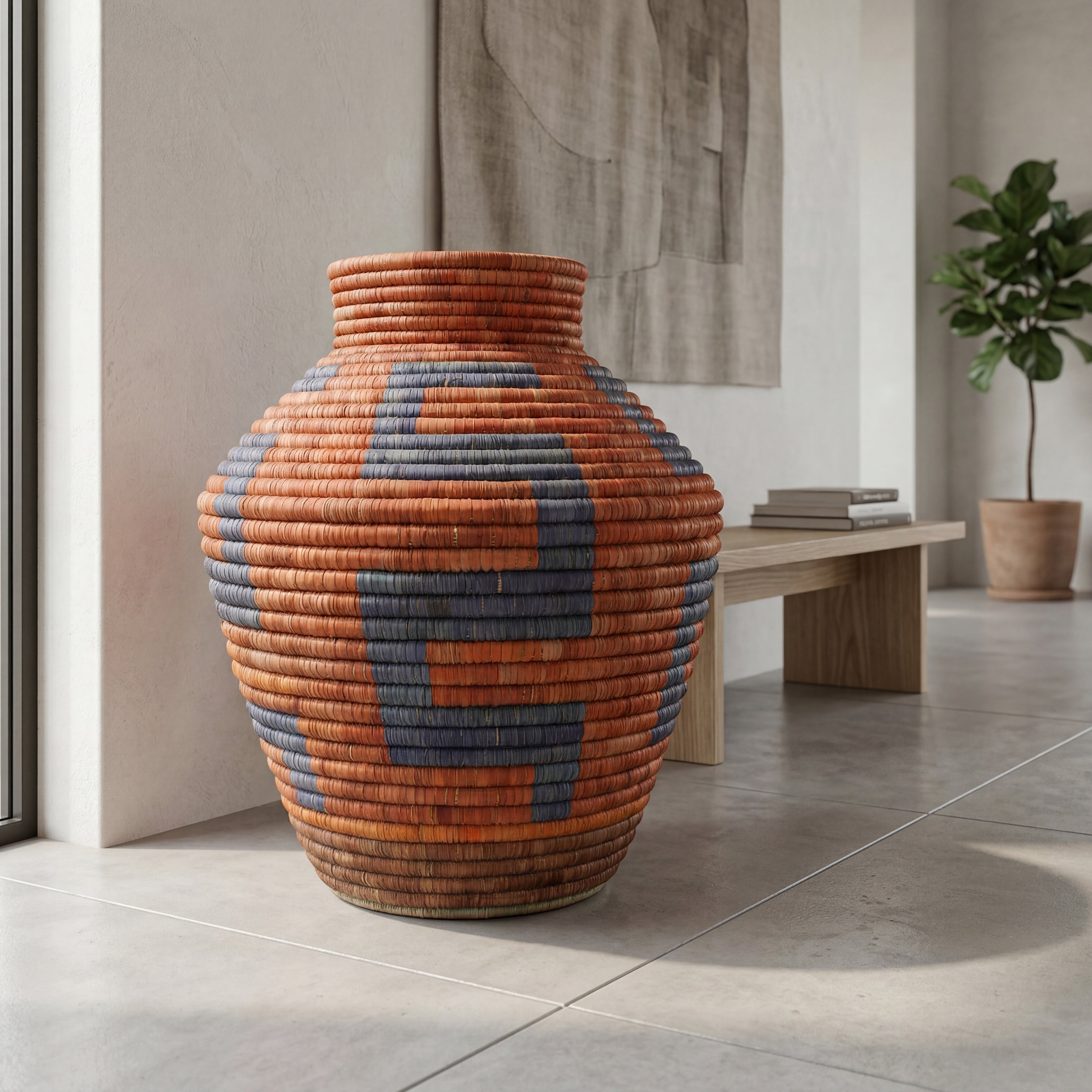Periwinkle Diamond Potter Vase