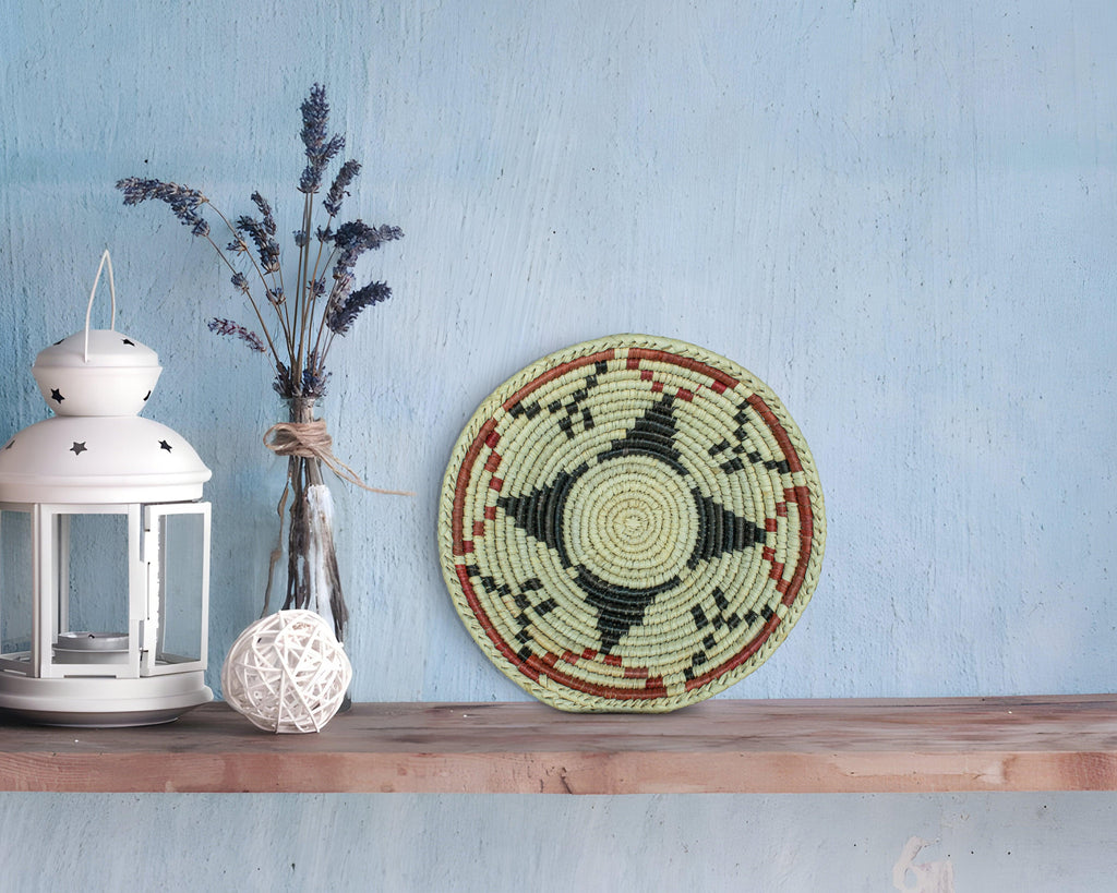 Four Point Star Black Bowl Basket 8-inch LBW-408-7