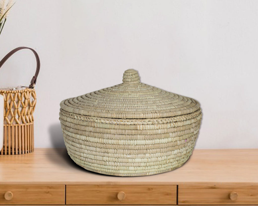 Yucca Lidded Basket - Handwoven Storage