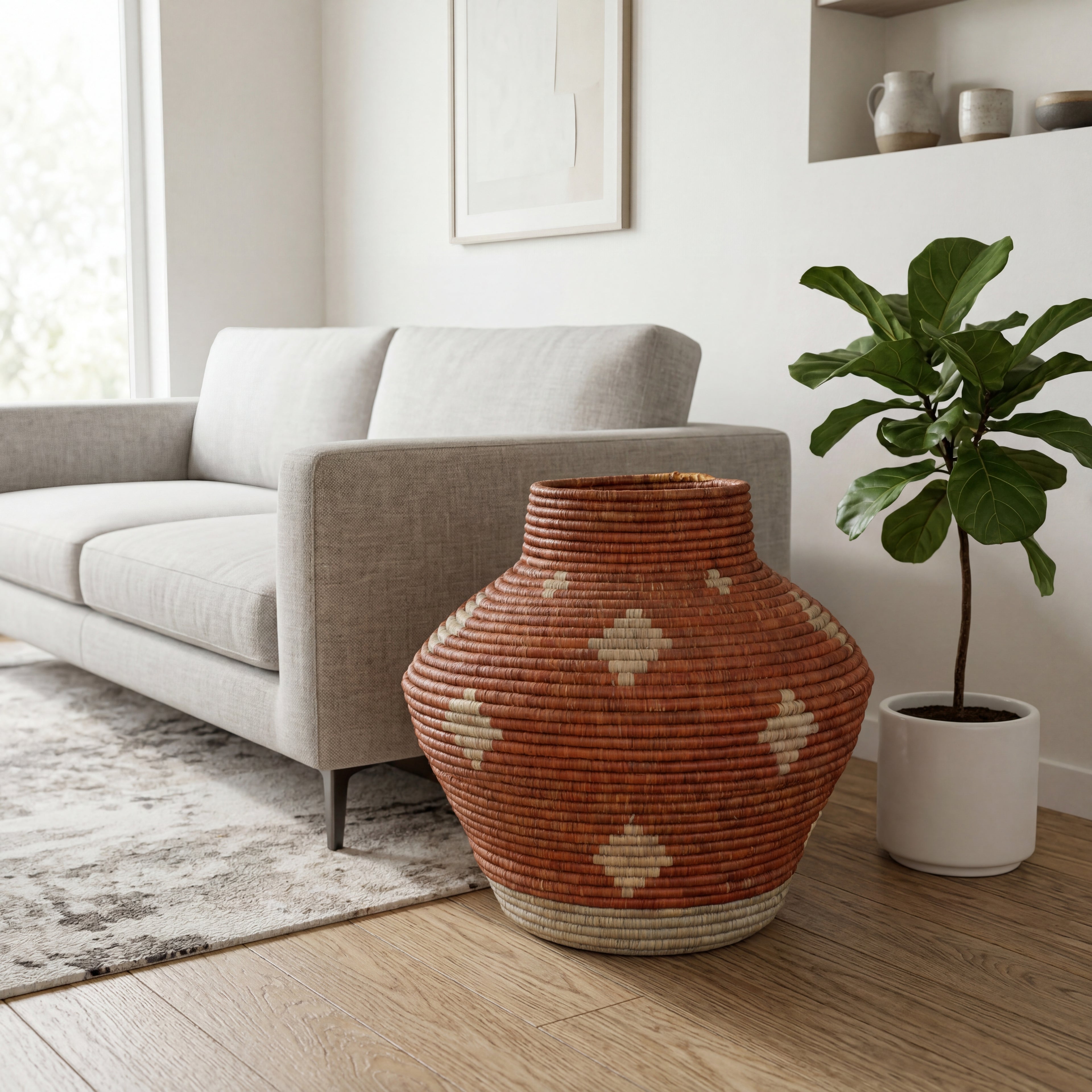 Cream Medallion Potter Vase