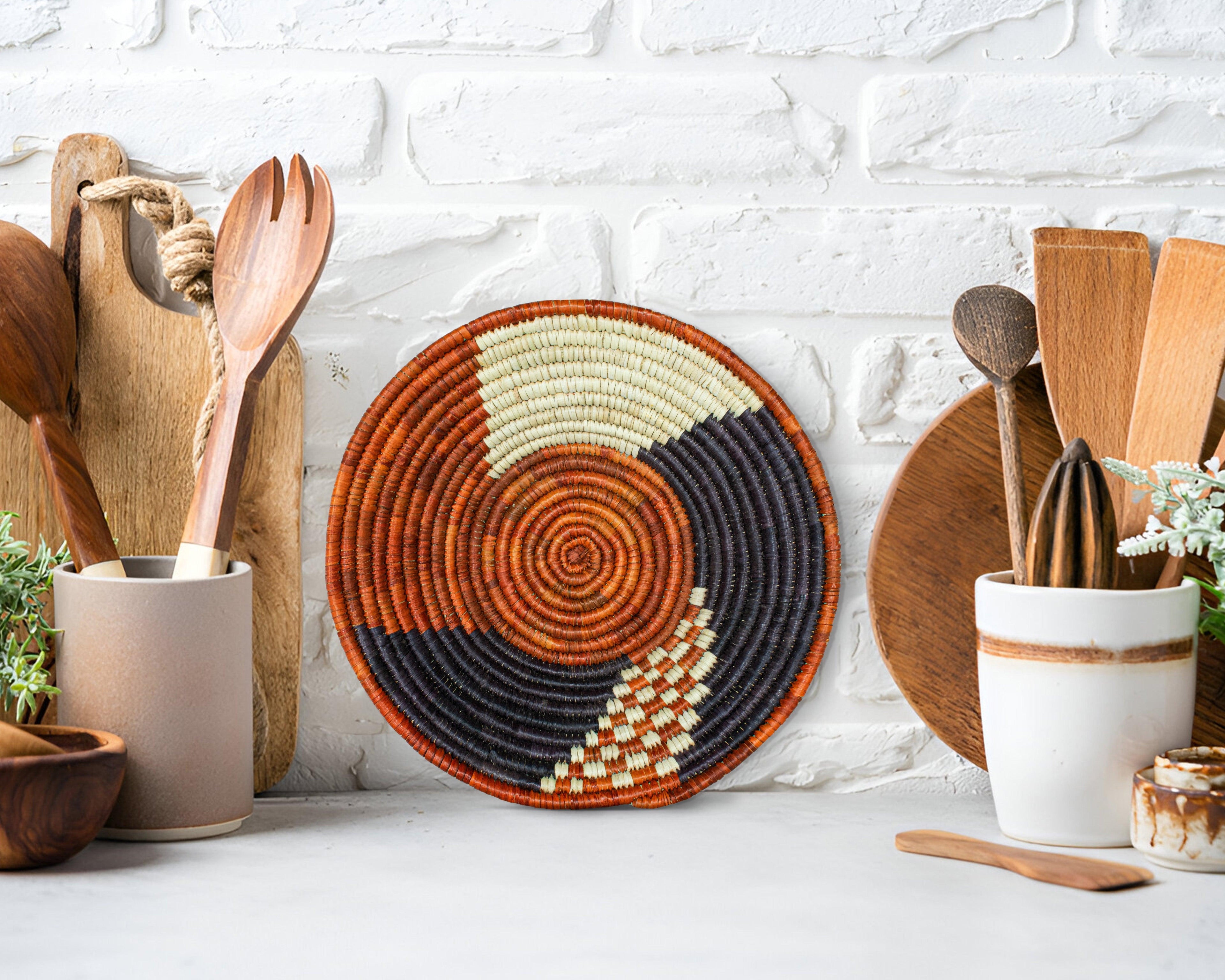 Three-Part Harmony Brown Bowl Basket 8-inch LBW-429-7