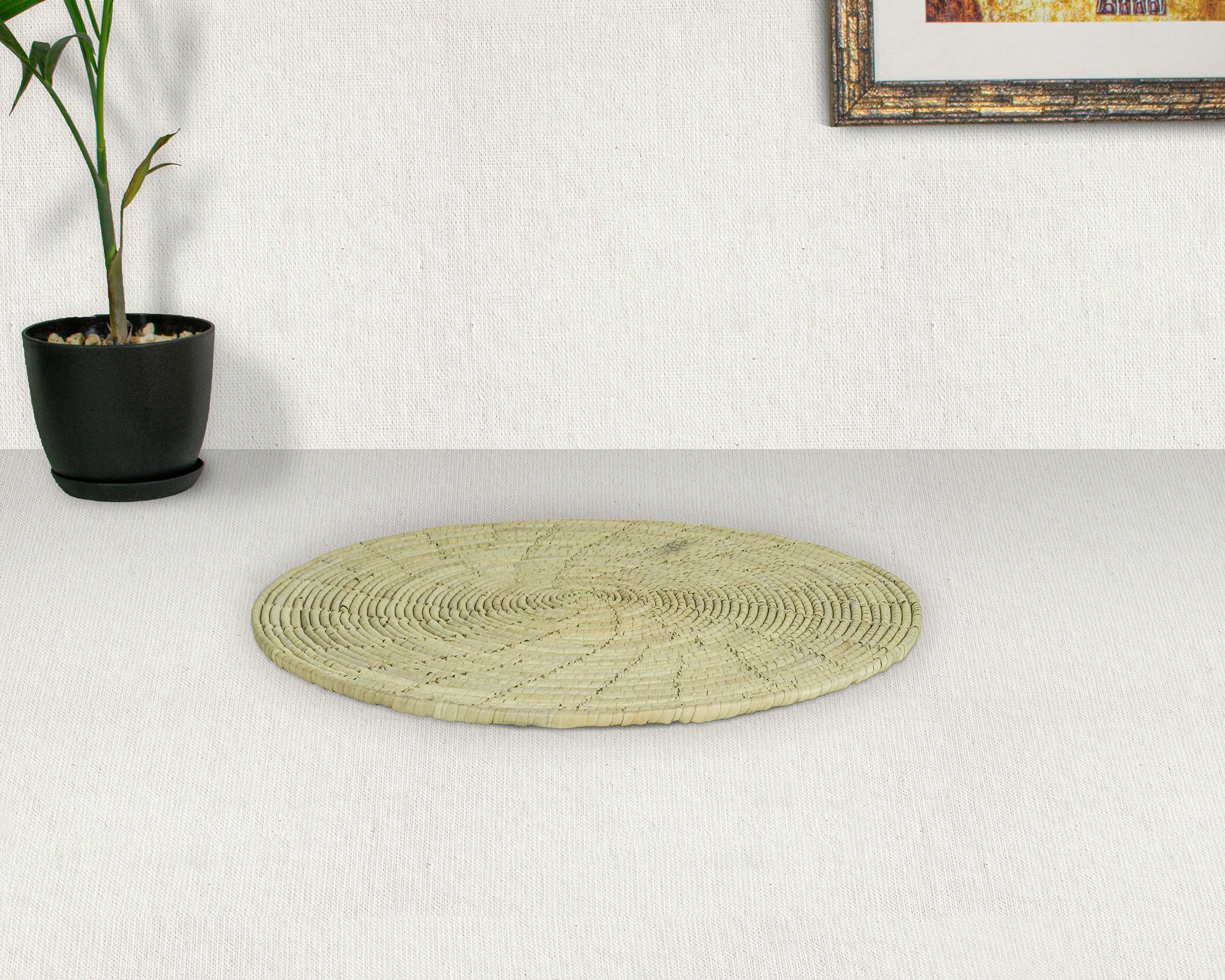 Plain White Flat Mat Basket 12-inch MT-249-10