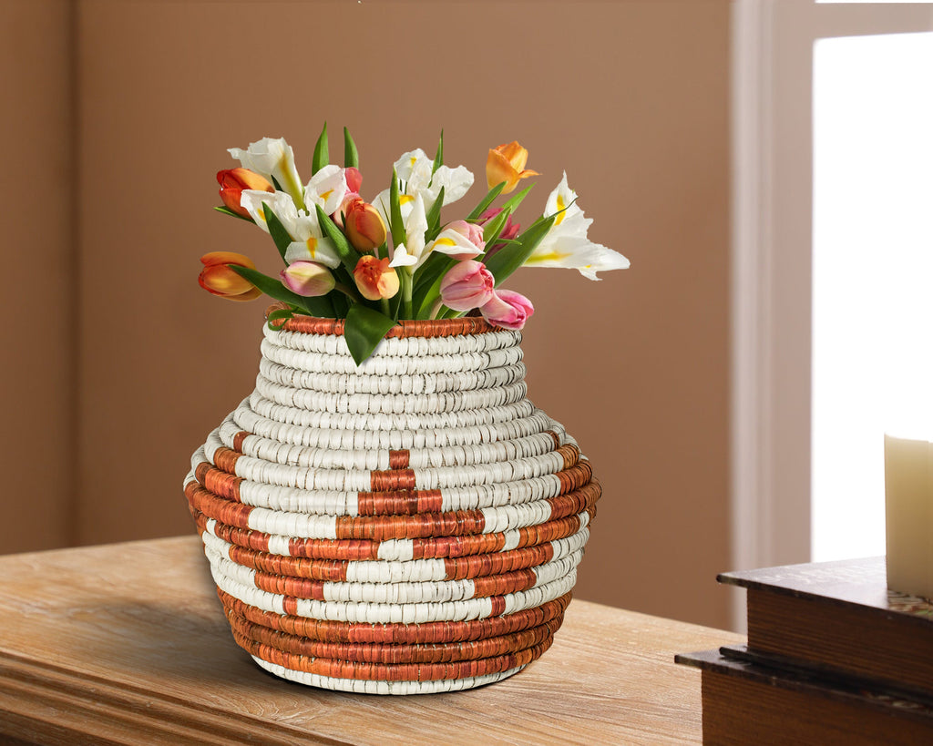 Orange Waves Vintage Potter Basket - PP-1121-8