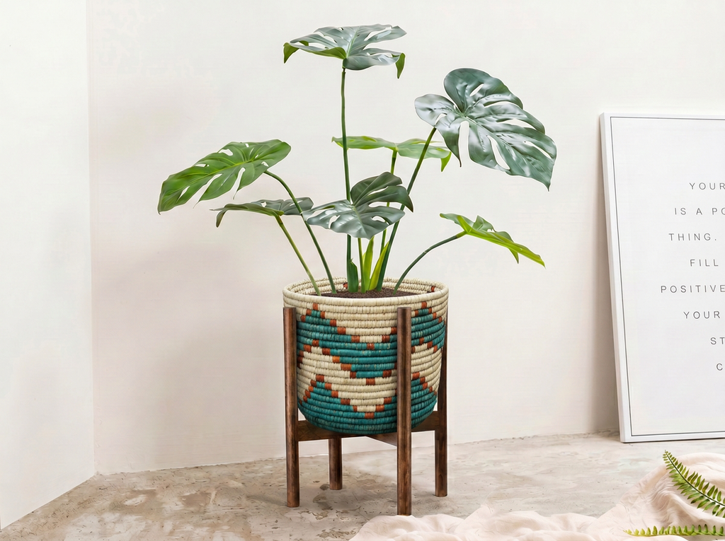 Turquoise Kingra Planter Basket