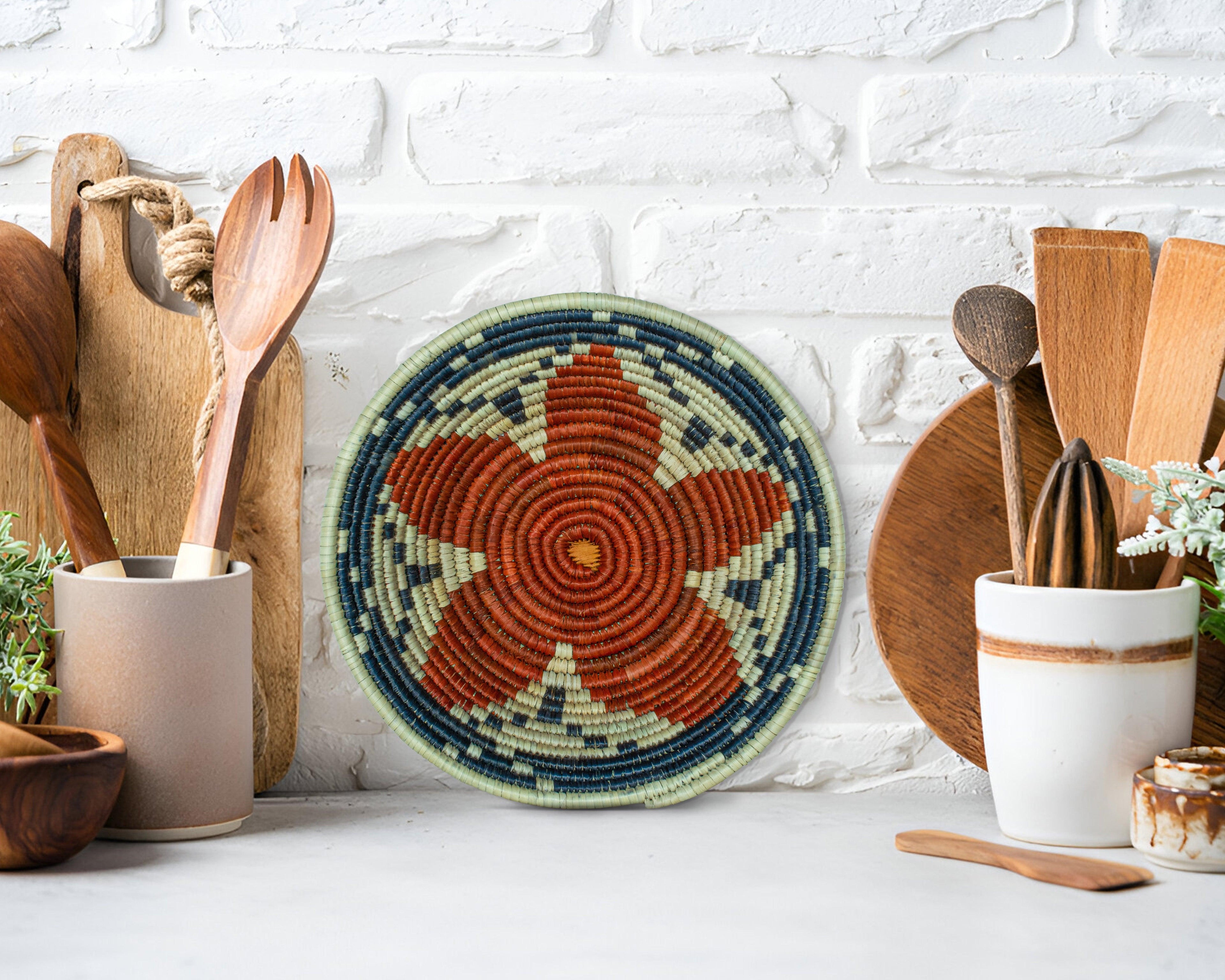 Indigo Weave Red Bowl Basket 8-inch LBW-411-7