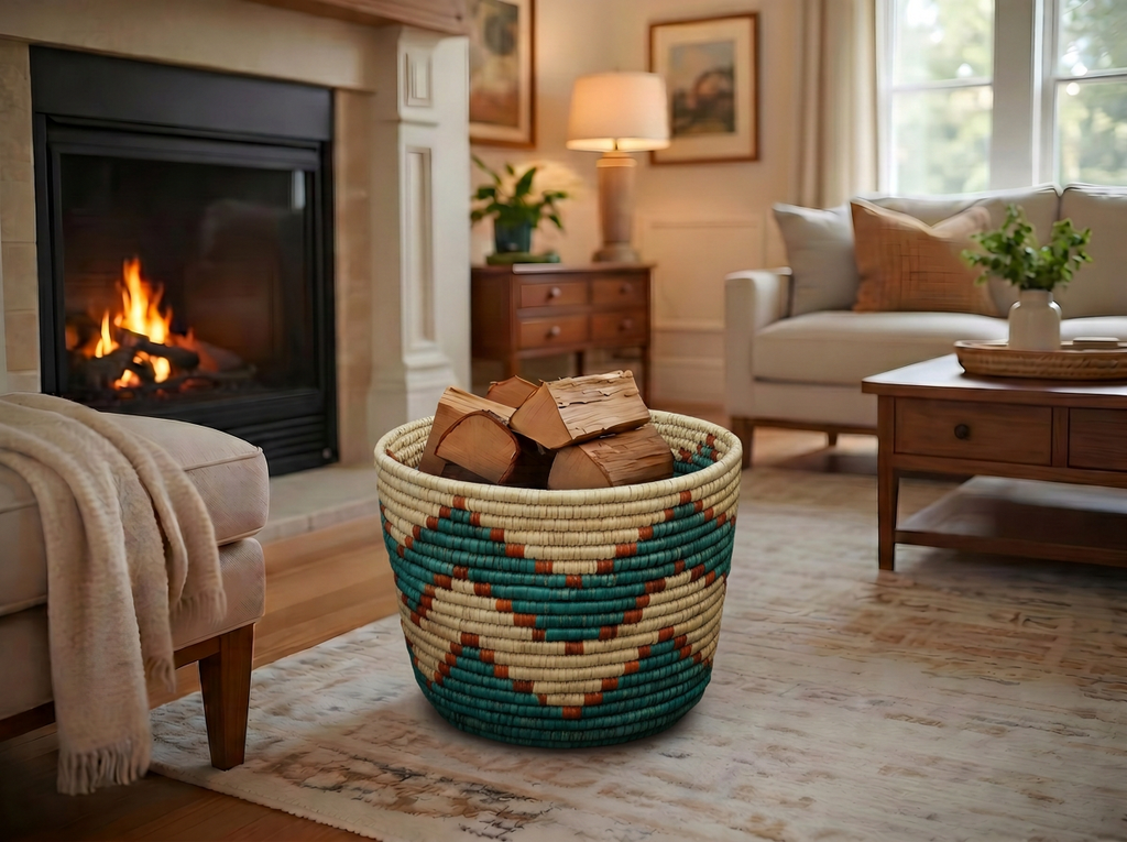 Turquoise Kingra Planter Basket