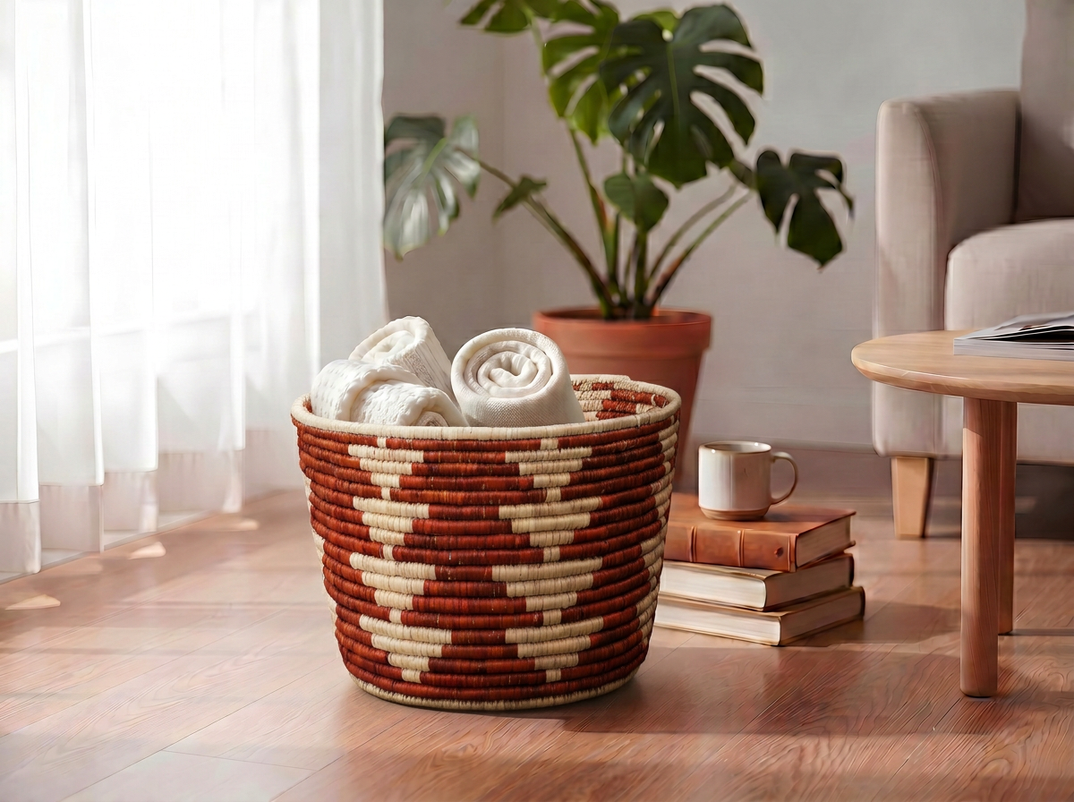Rust Arrows Planter Basket