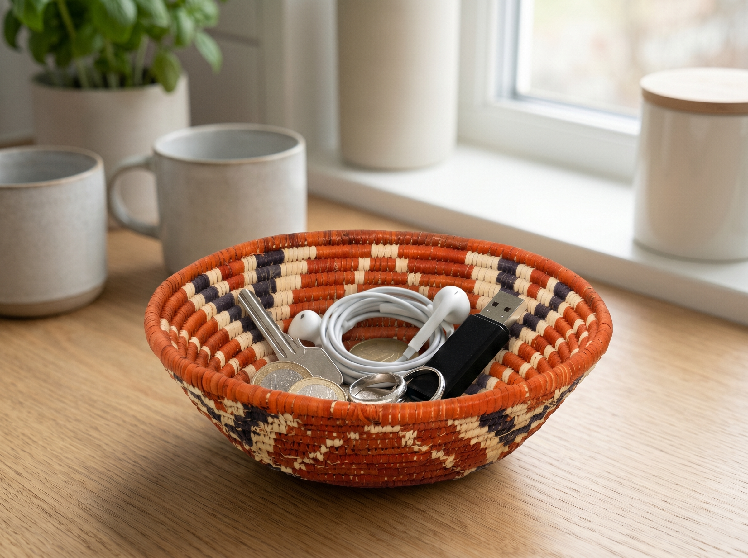 Orange Lotus Bowl Basket