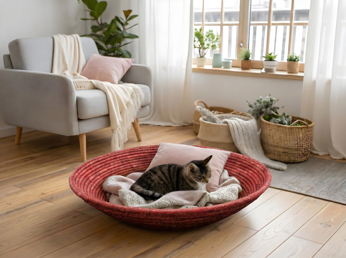 28" Dia Rusty Plain Statement Wall Basket