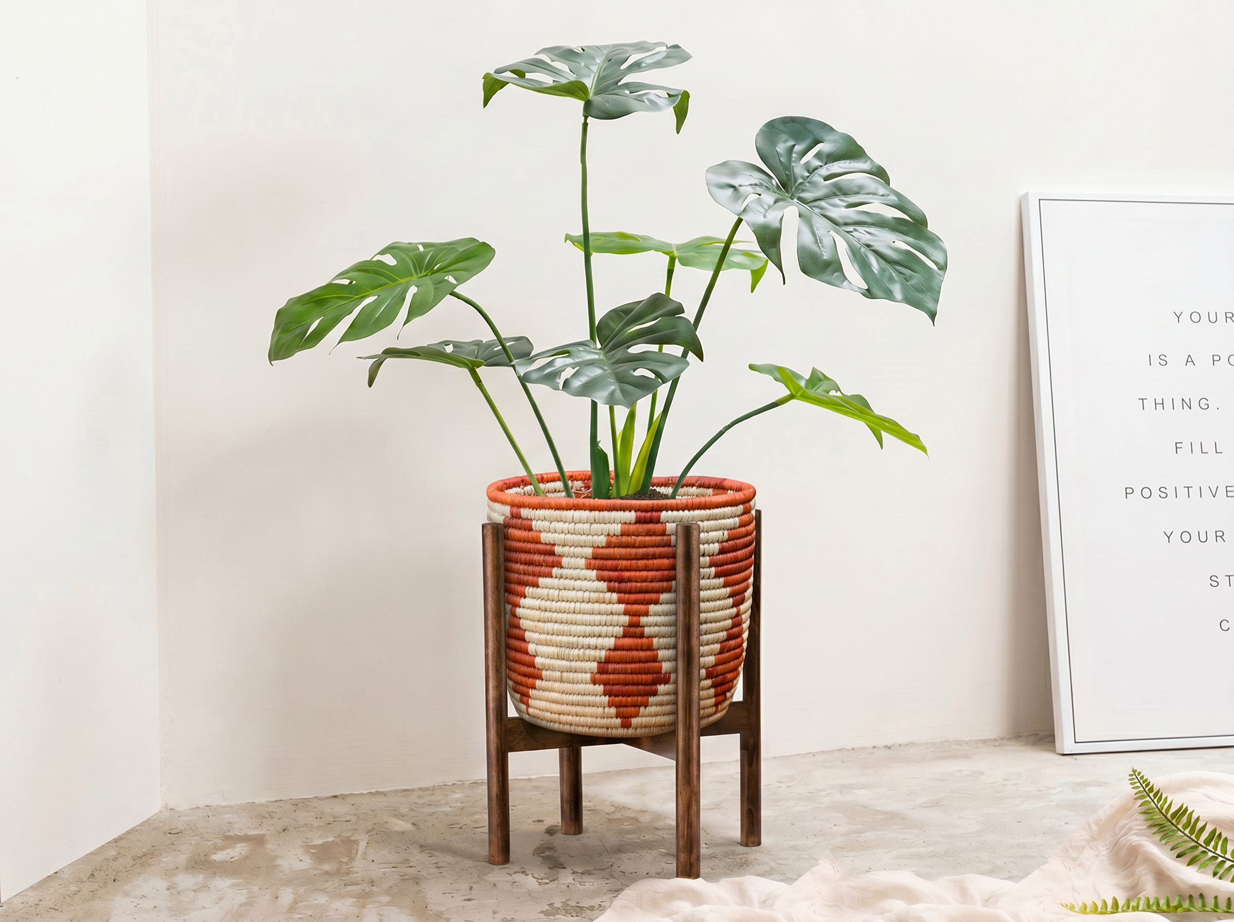 Cross Motif Planter Basket