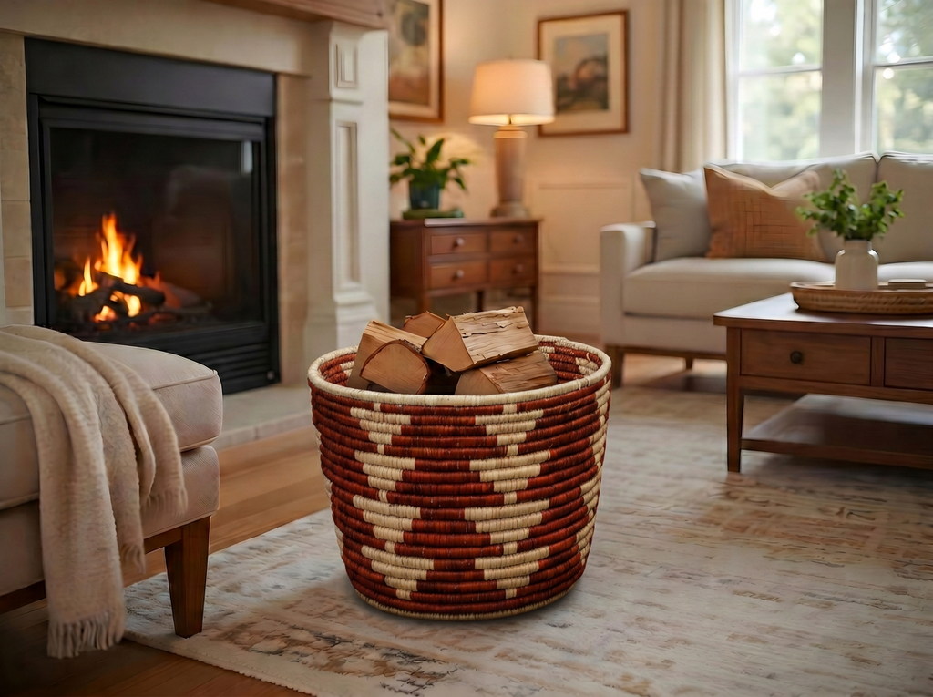 Rust Arrows Planter Basket