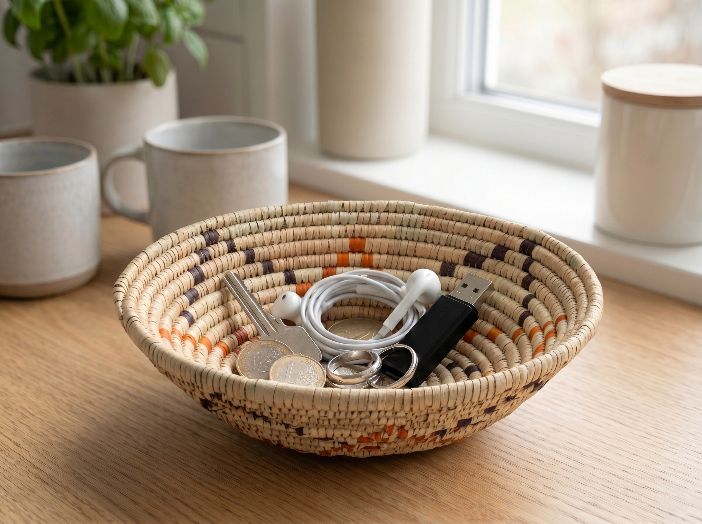 Rainbow Beige Bowl Basket