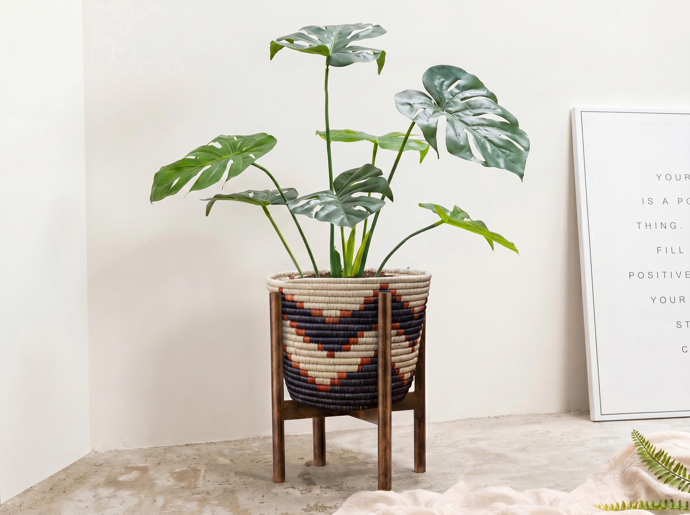 Diagonal Zigzag Planter Basket