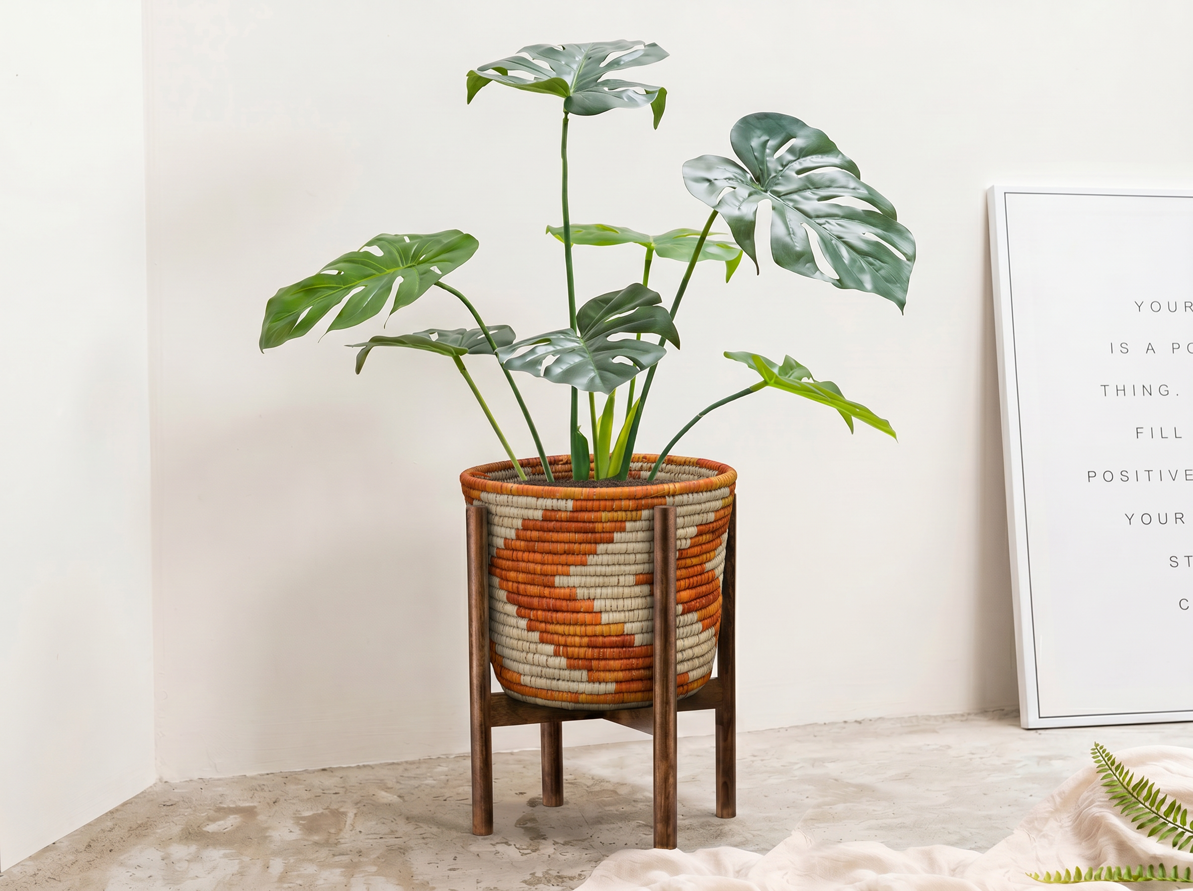 Amber Chevrons Planter Basket