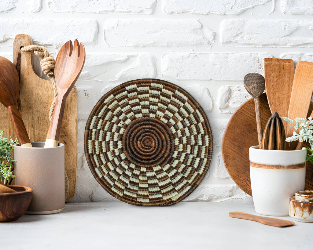 Tessellate Brown Bowl Basket 8-inch LBW-444-7