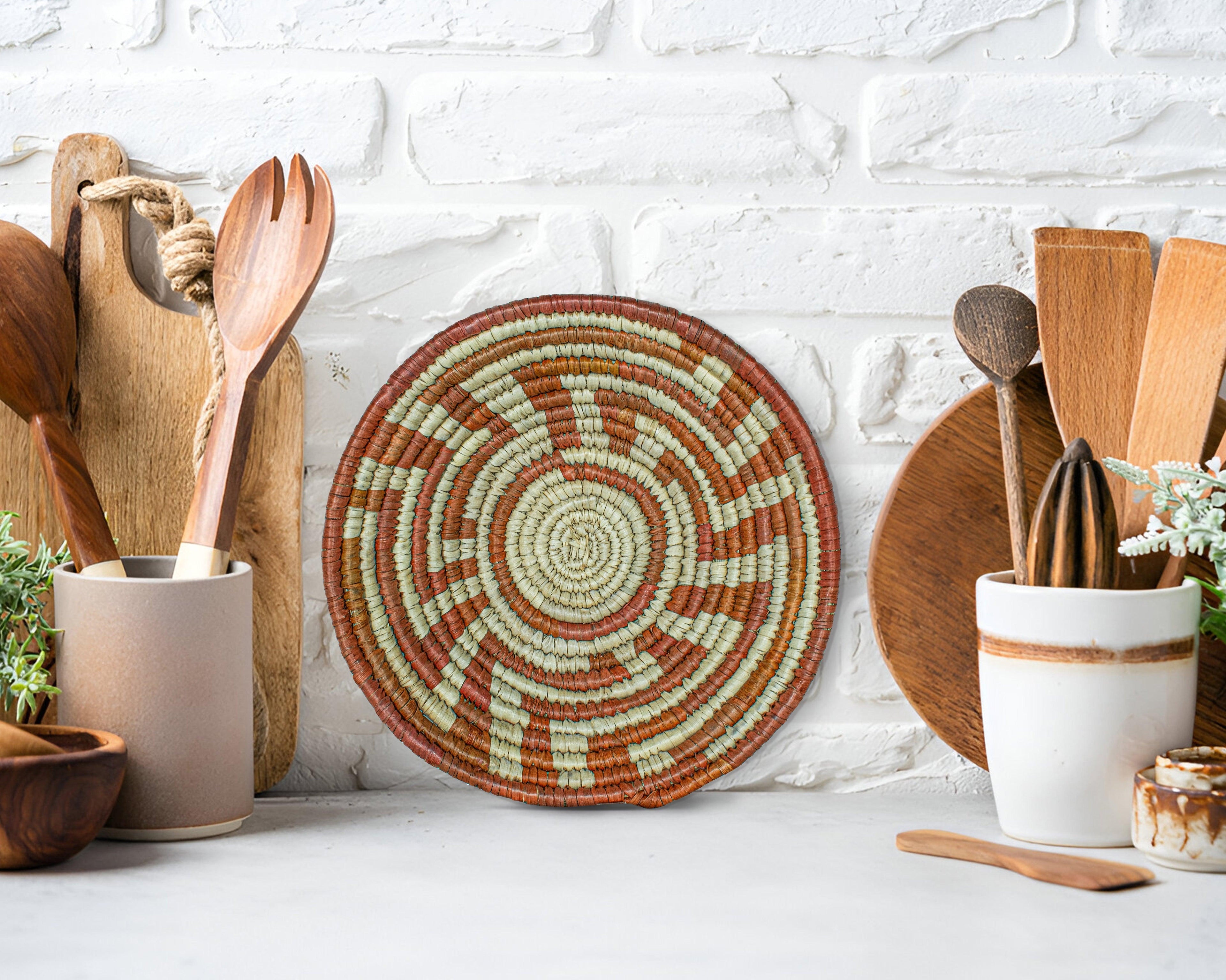 Geometric Path Red Bowl Basket 8-inch LBW-405-7