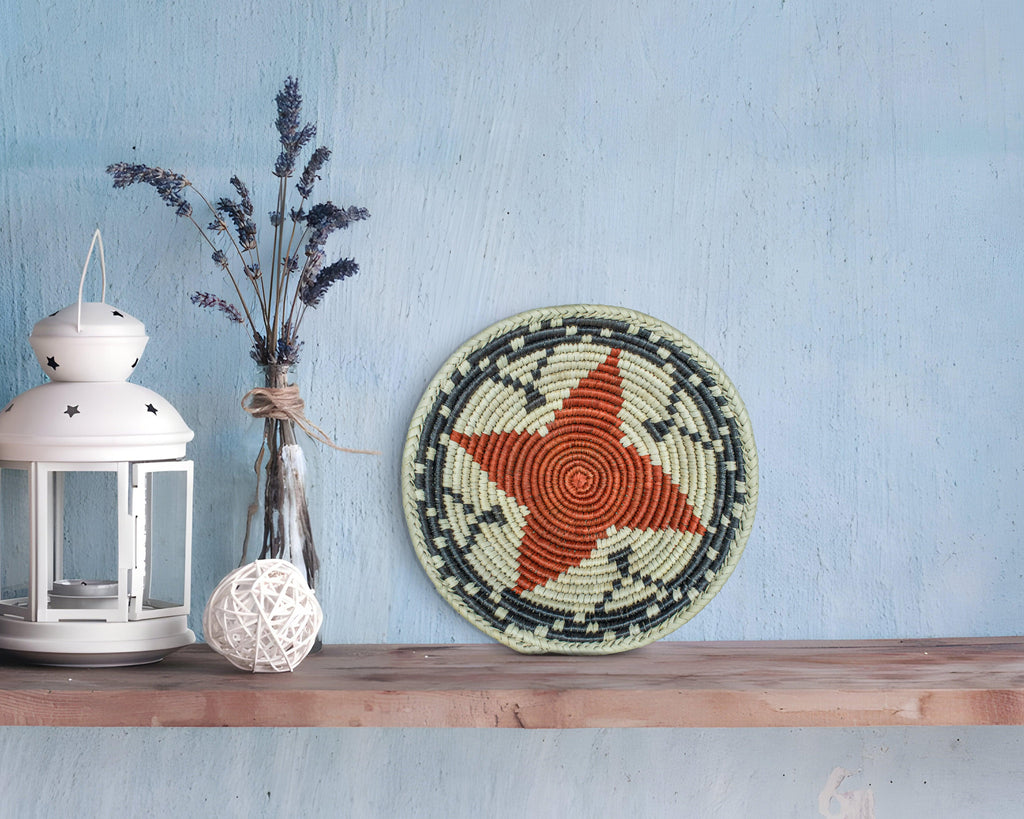 Starburst Brown Bowl Basket 8-inch LBW-412-7