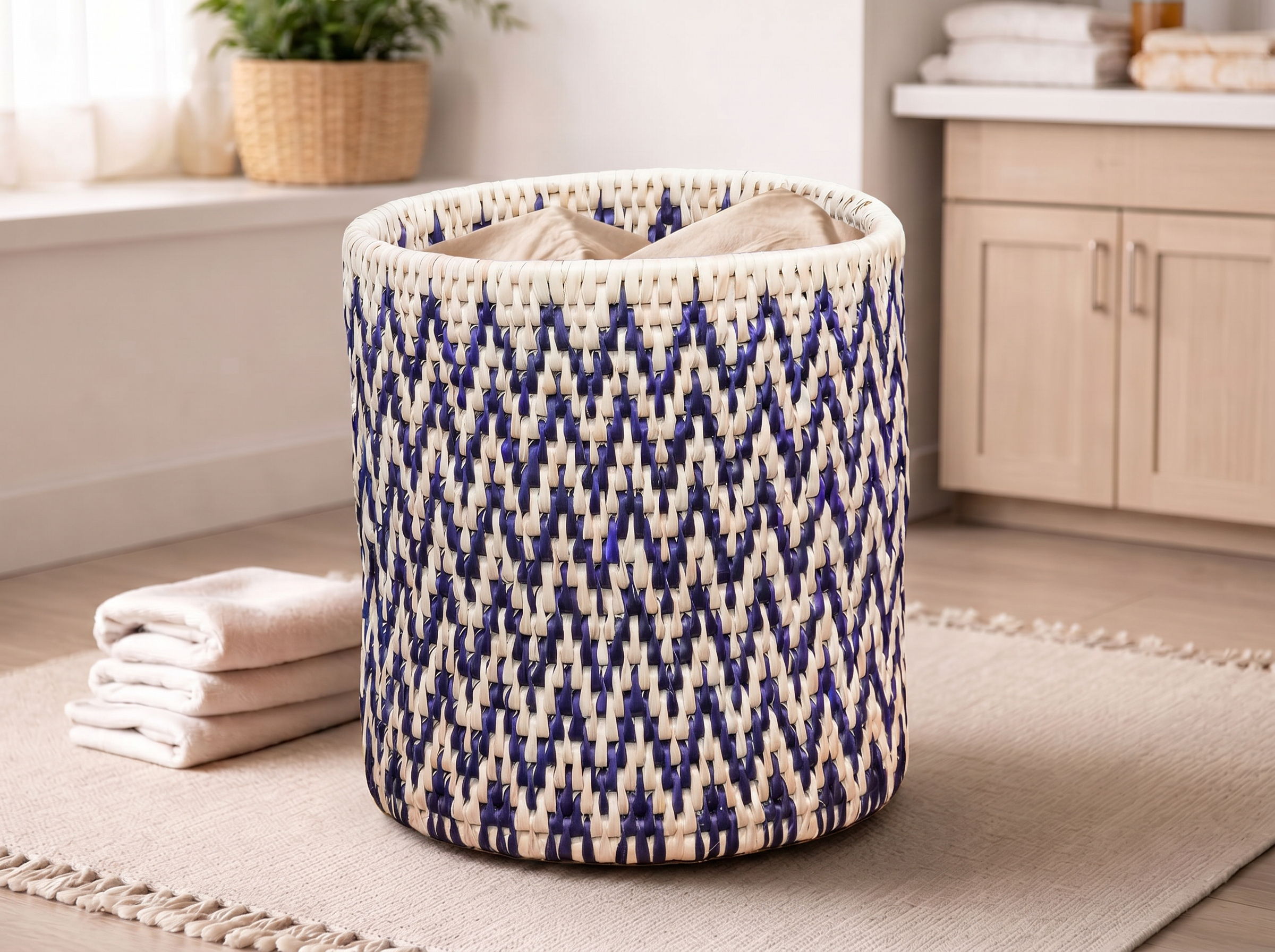 Navy Weave Planter Basket