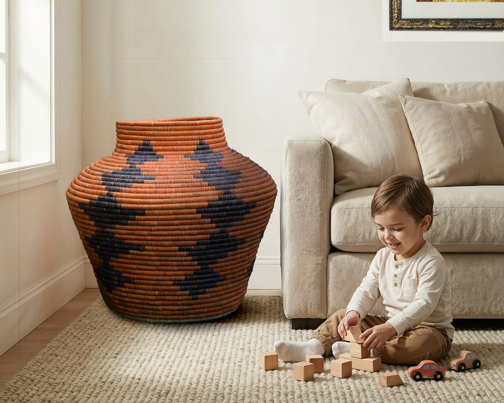 Diamonds Charcoal Potter Basket