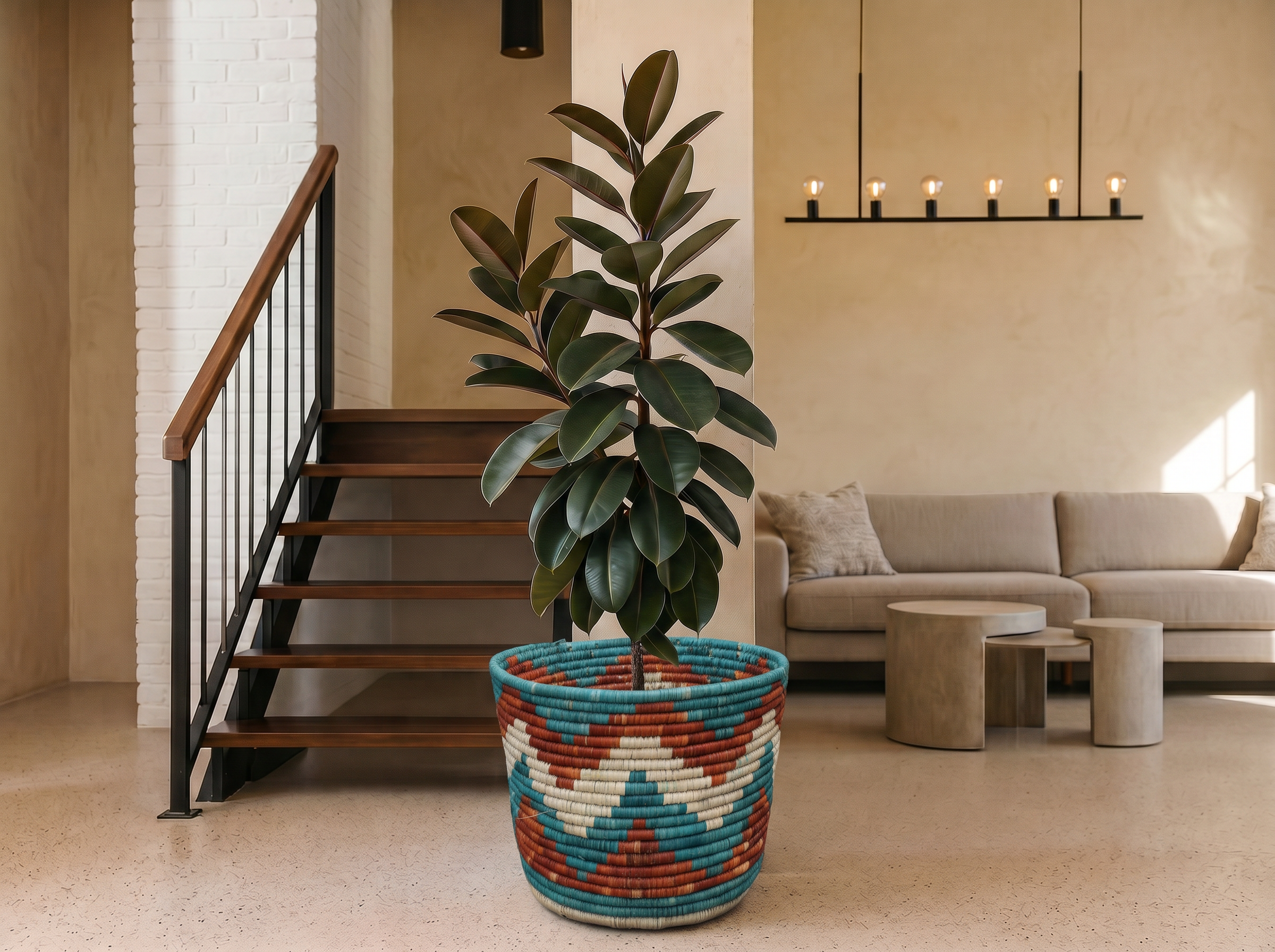 Star Motif Planter Basket