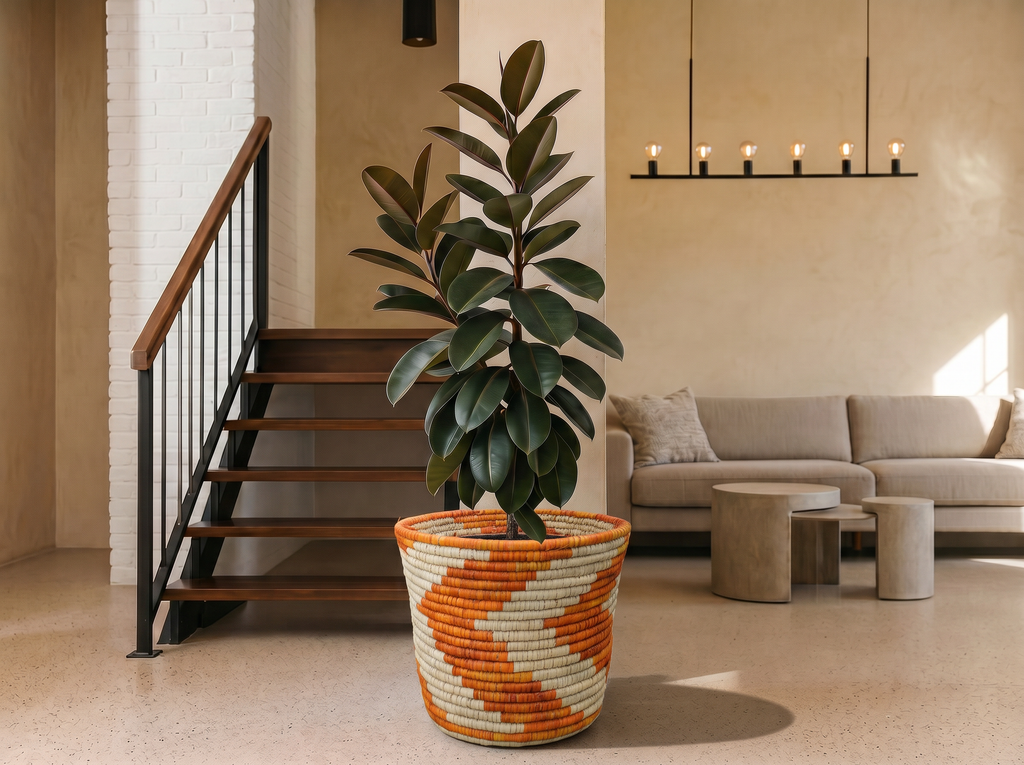 Amber Chevrons Planter Basket