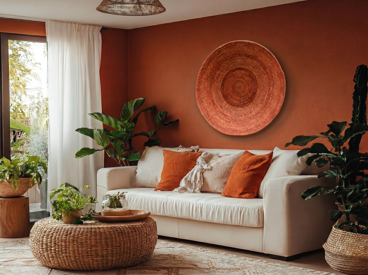 28" Dia Amber Plain Statement Wall Basket