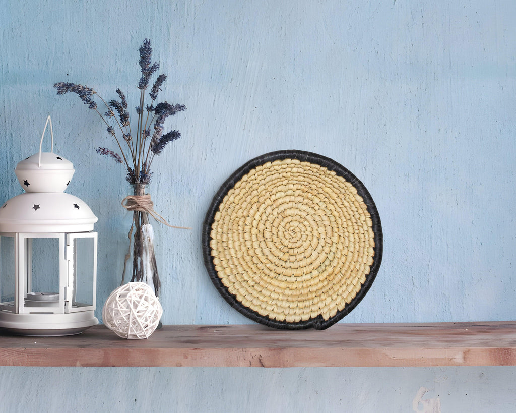 Ebony Edge Natural Bowl Basket 8-inch LBW-420-7