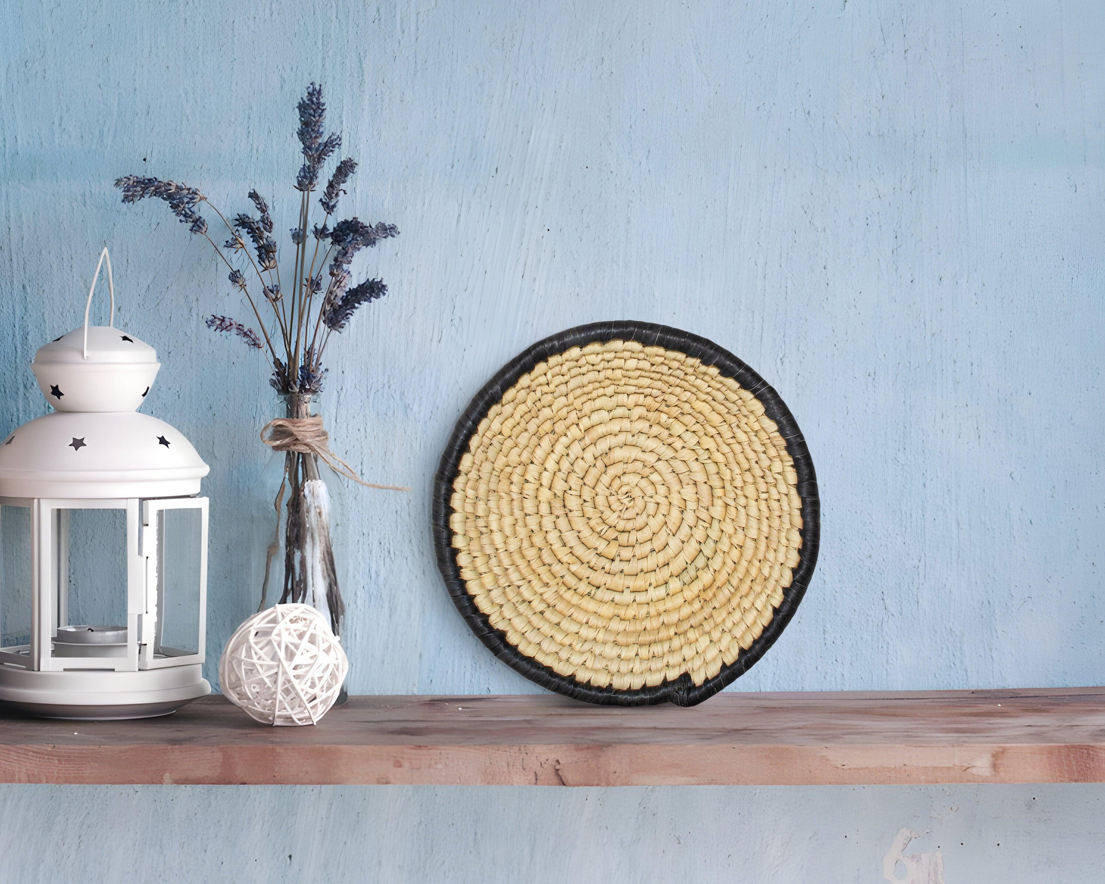 Ebony Edge Natural Bowl Basket 8-inch LBW-420-7