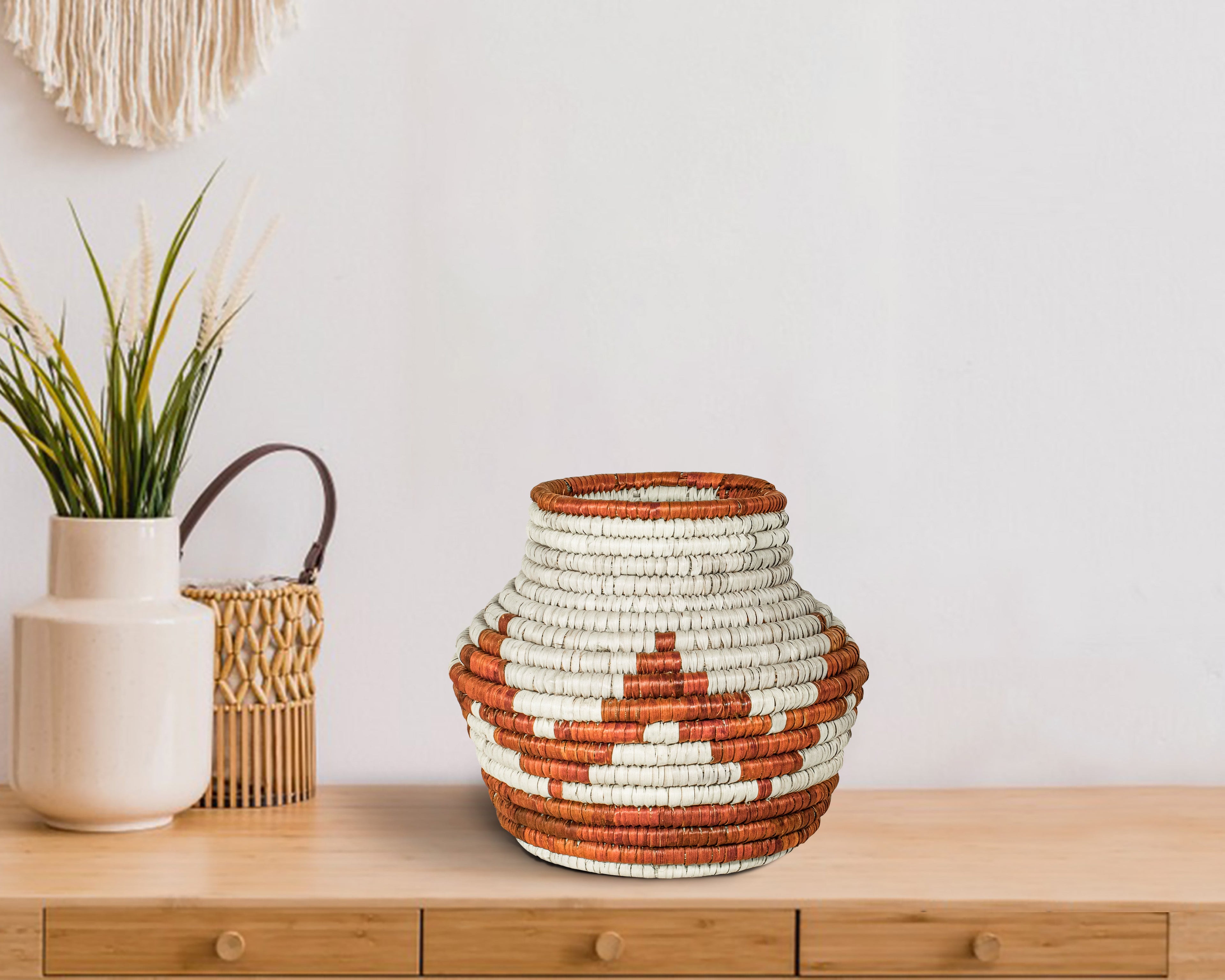 Orange Waves Vintage Potter Basket - PP-1121-8