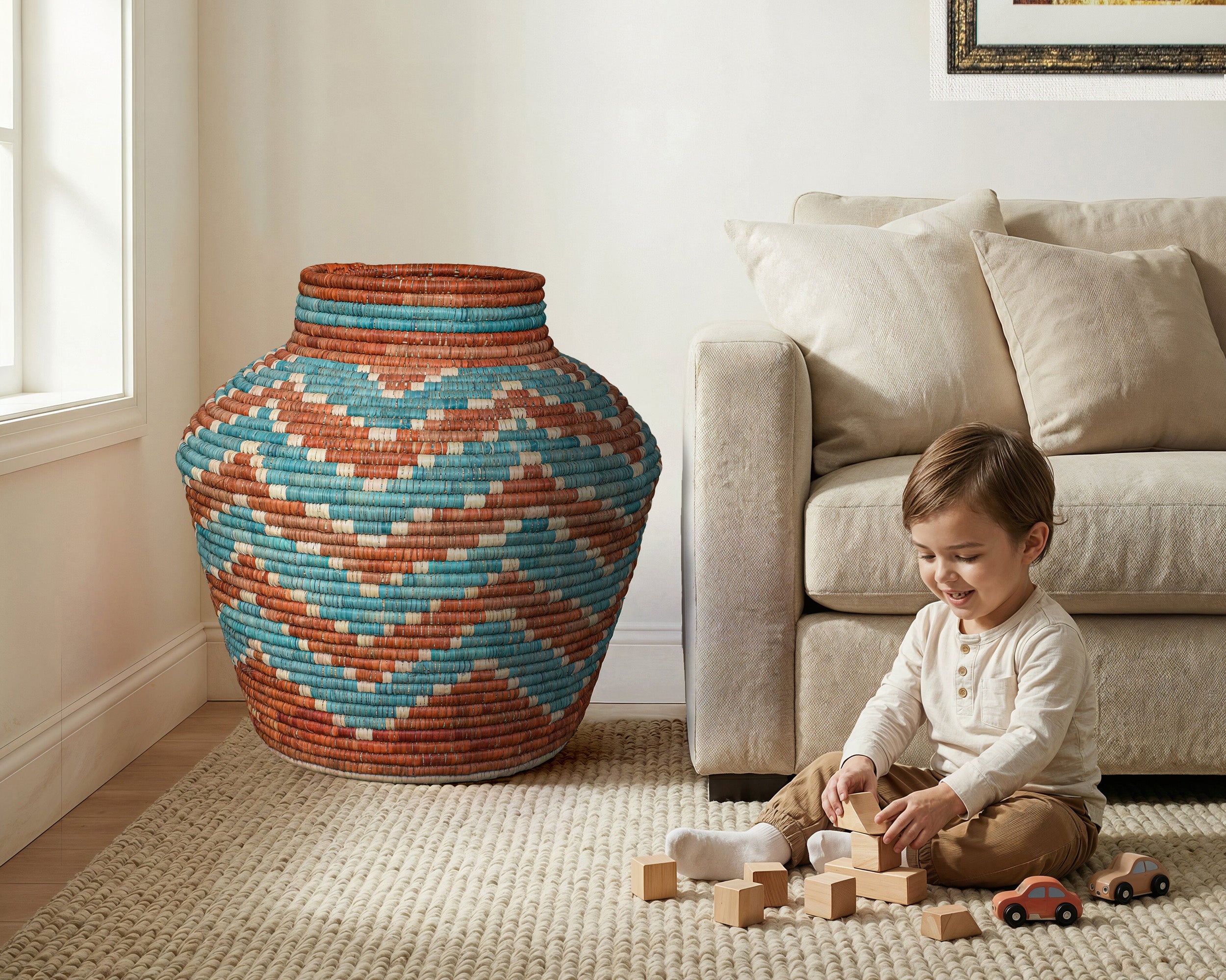 Turquoise Terracotta Potter Vase