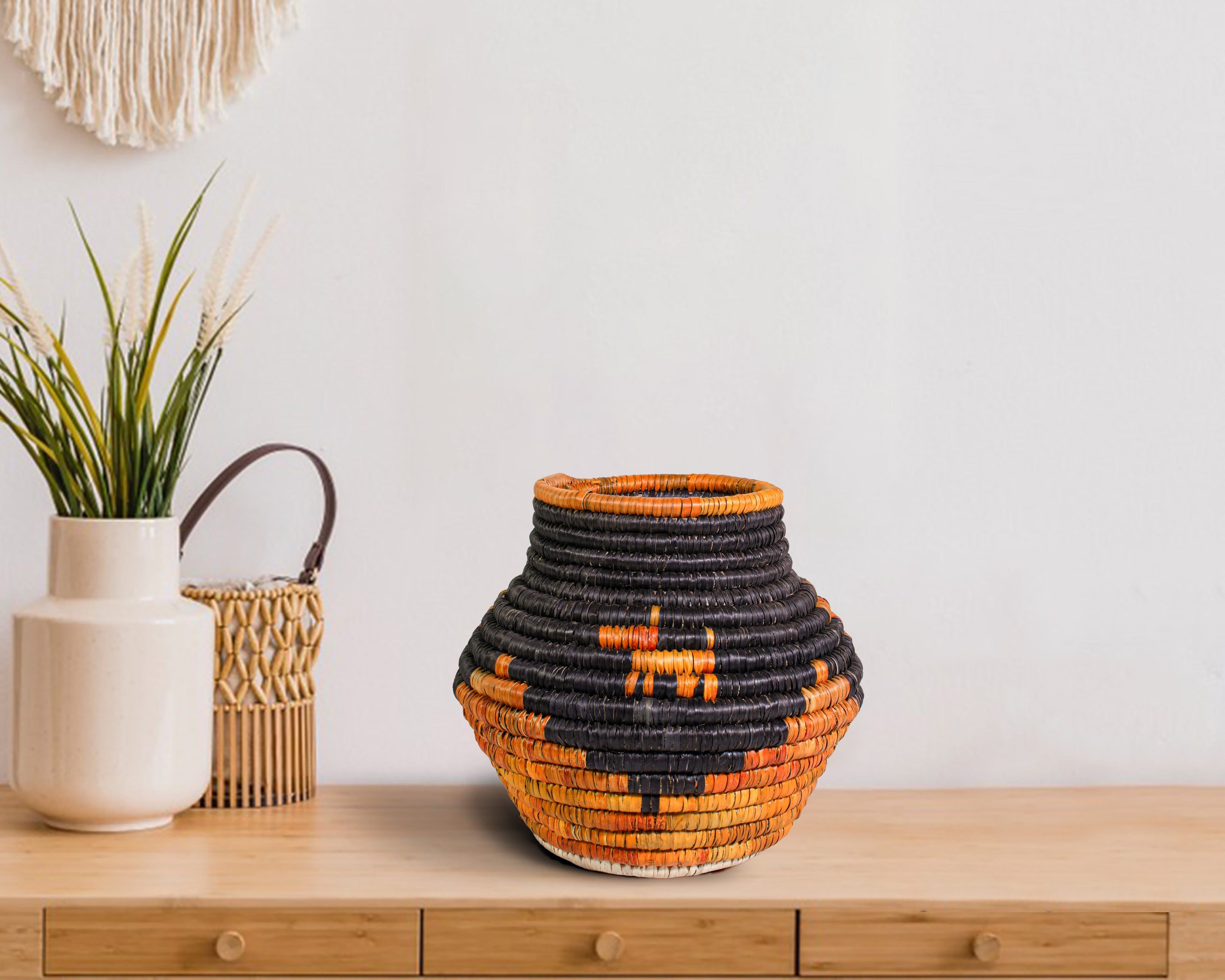 Orange & Black Dogs Potter Basket - PP-1116-8