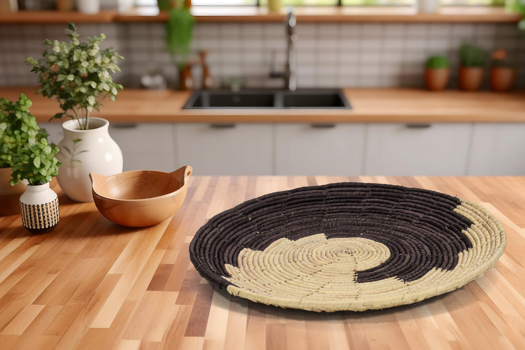 Dark Waves Flat Basket 12-inch